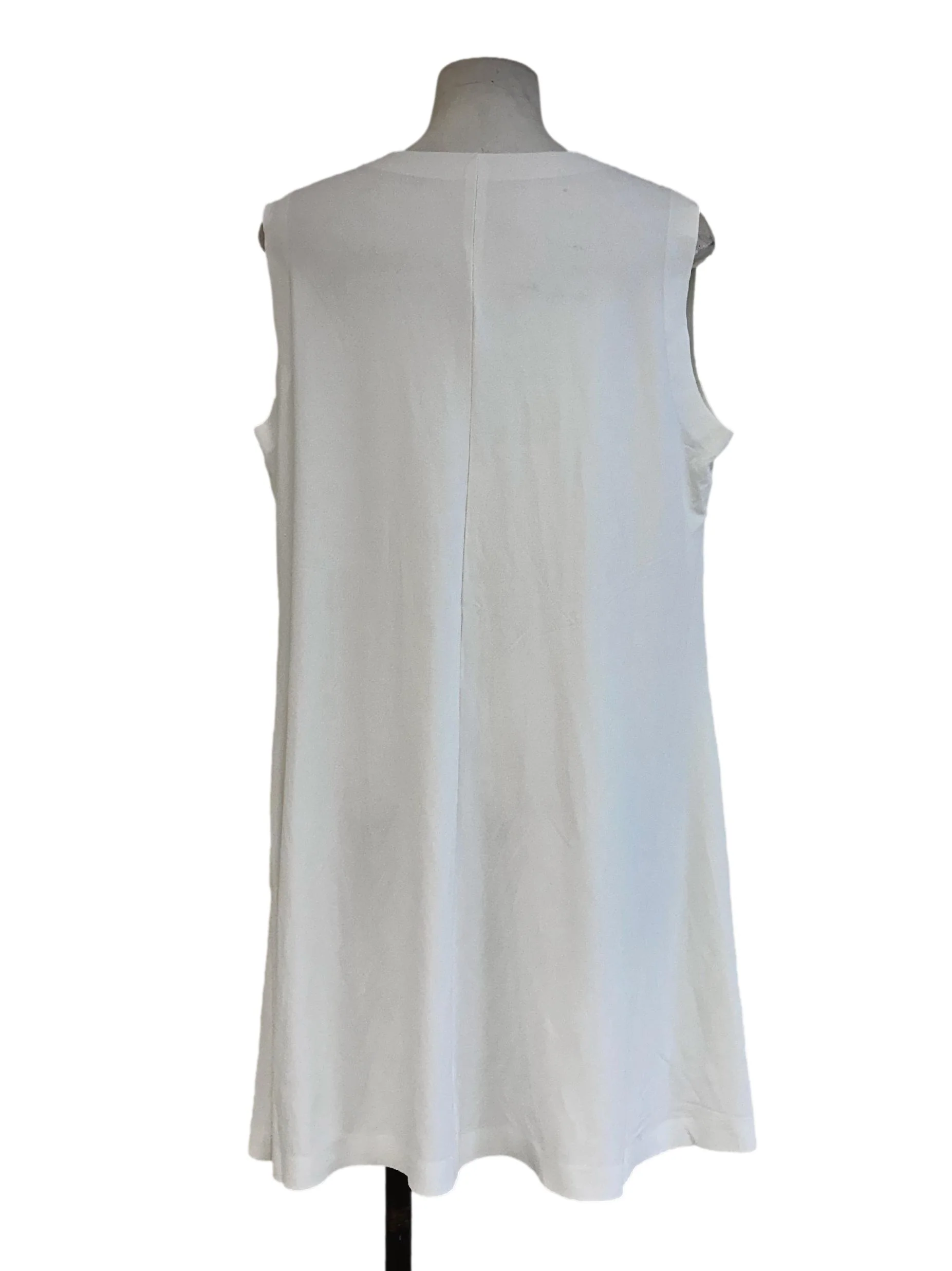 Daisy White Round Neck Sleeveless Dress - Image 2