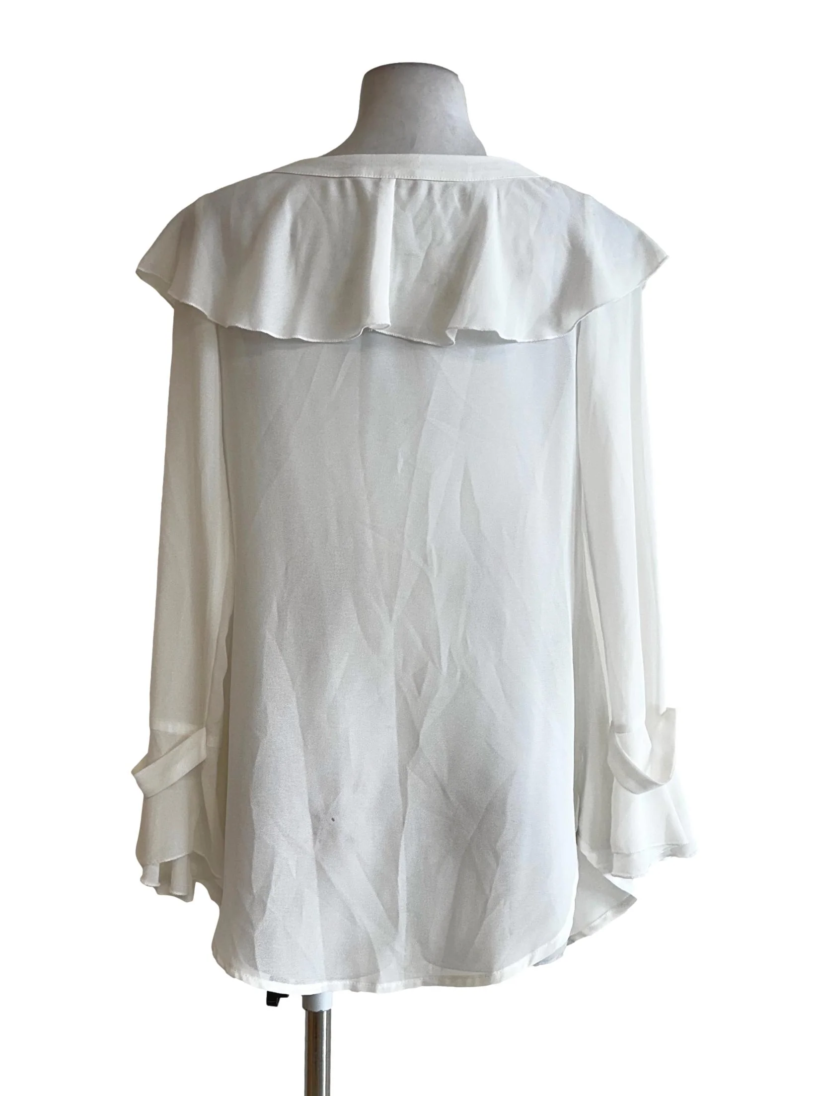 Daisy White Ruffles Pattern Blouses - Image 2