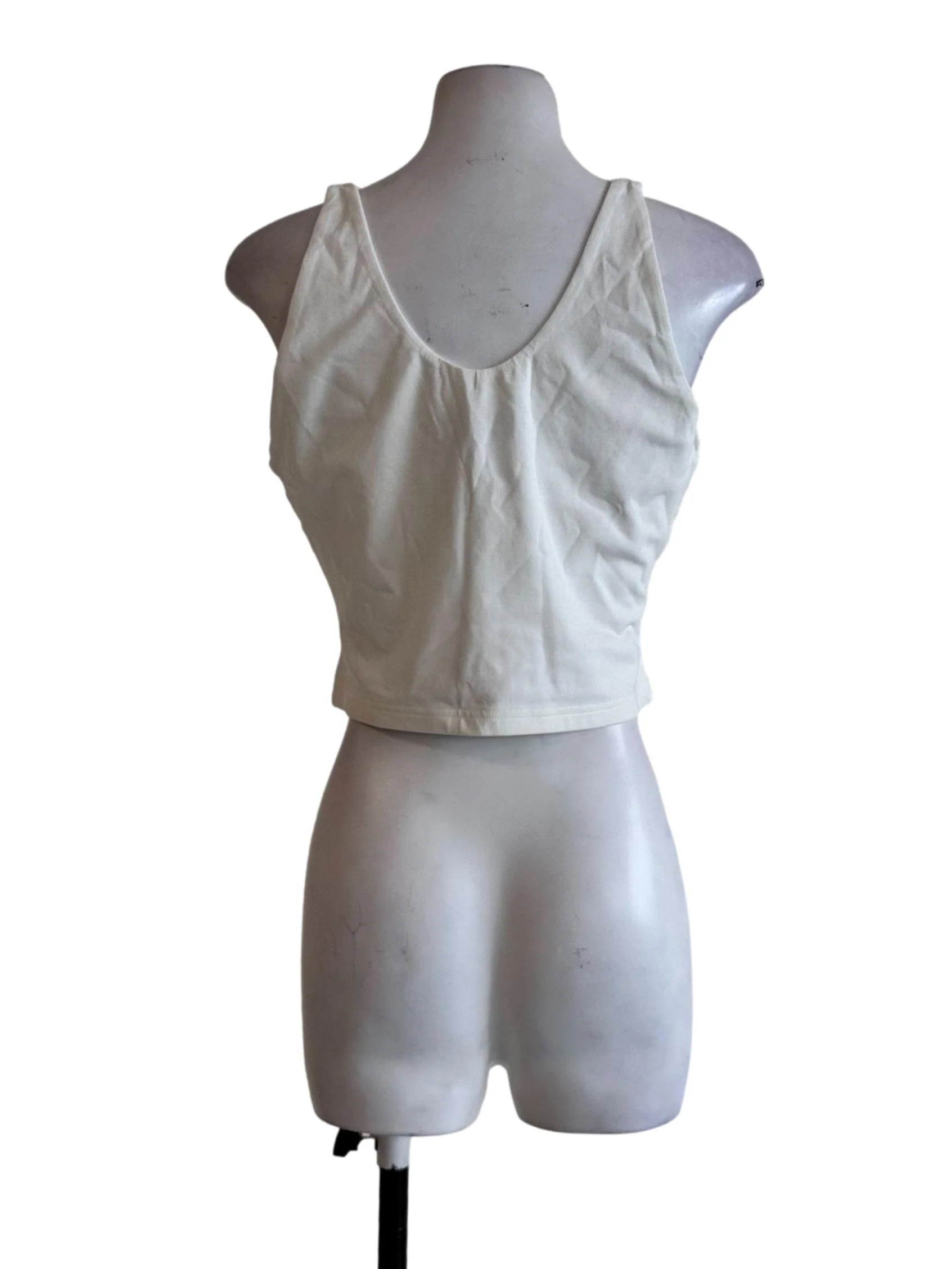Daisy White Scoop Neck Sleeveless Top - Image 2