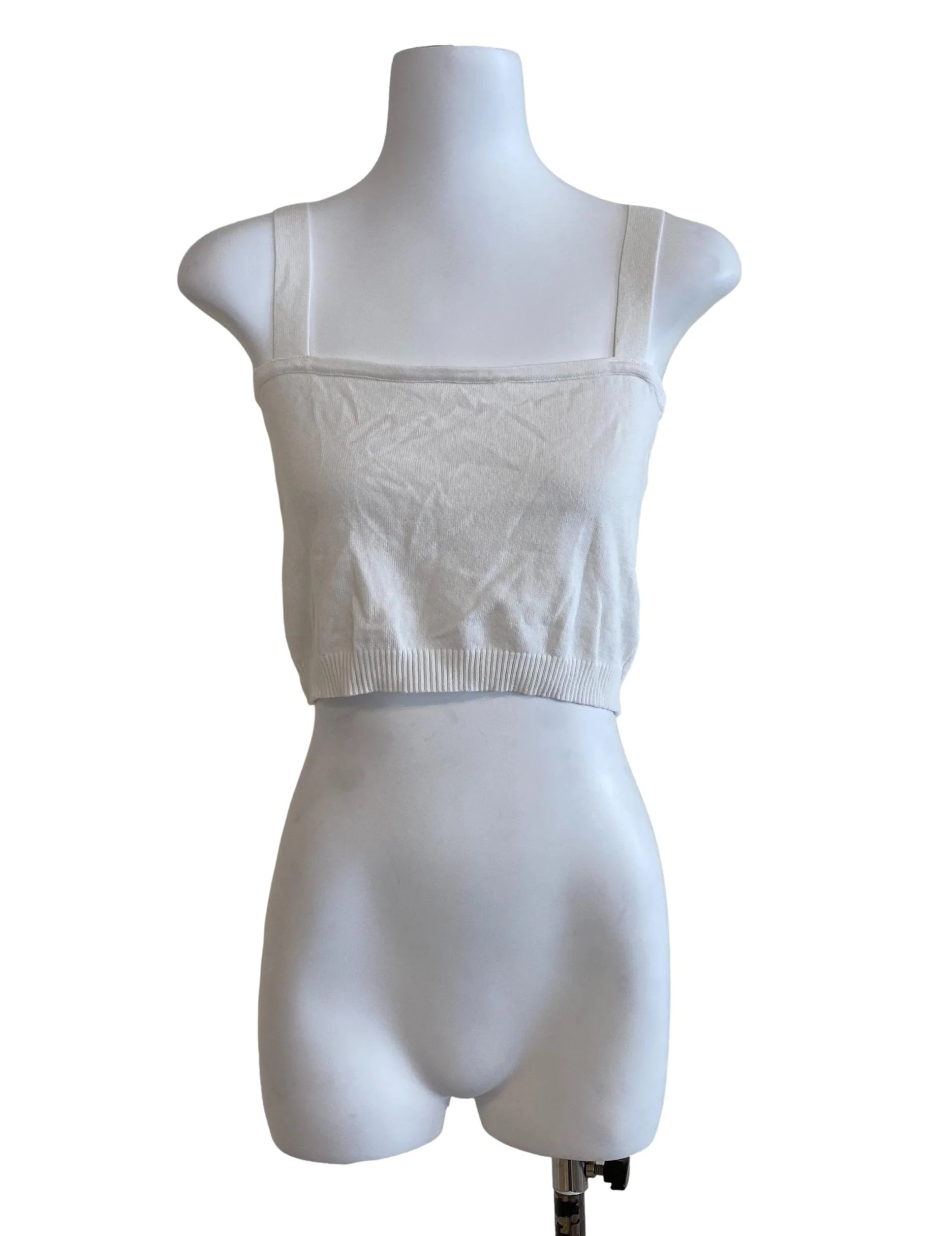 Daisy White Sleeveless Crop Top
