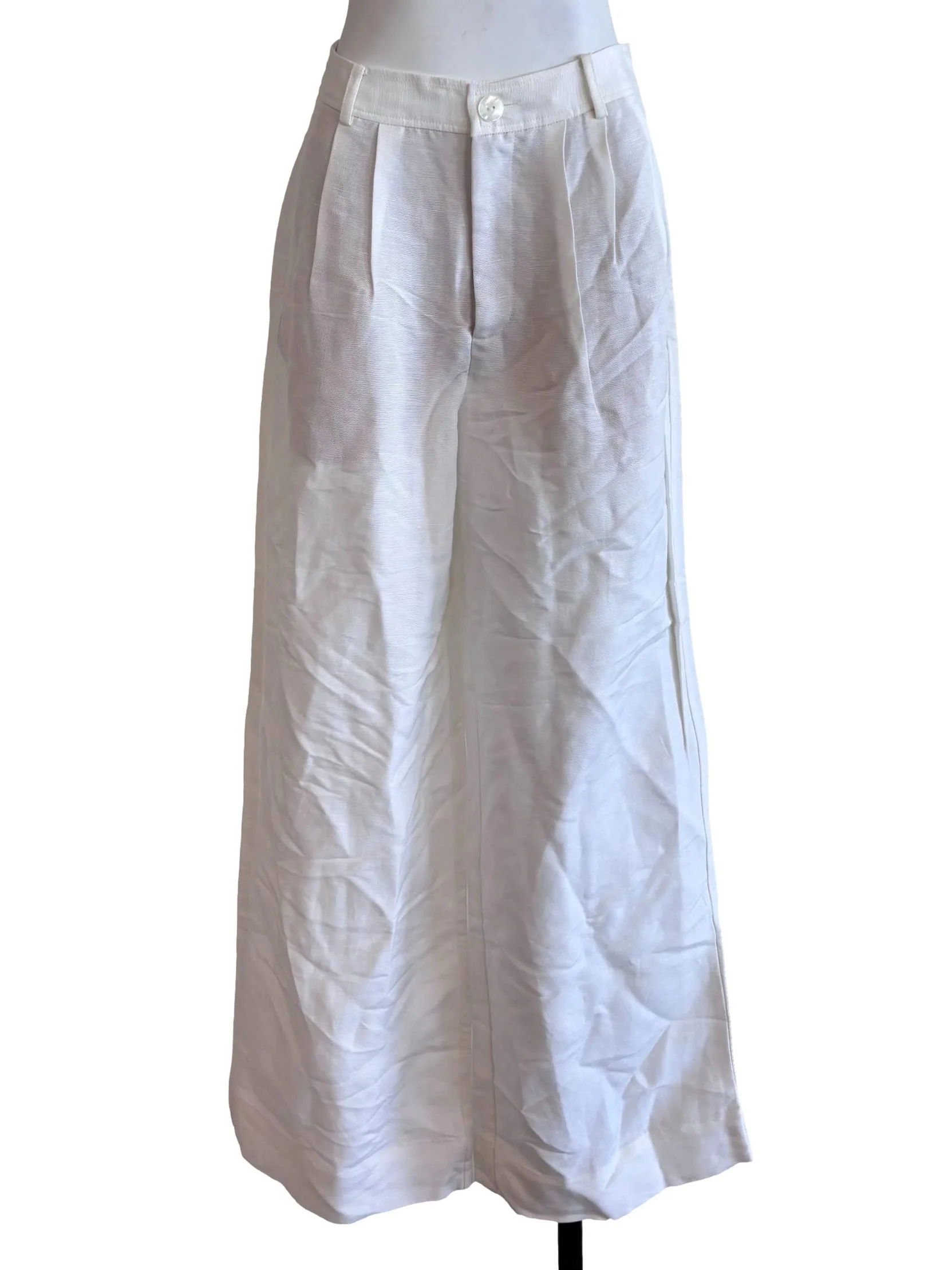 Daisy White Unlined Wide Pants