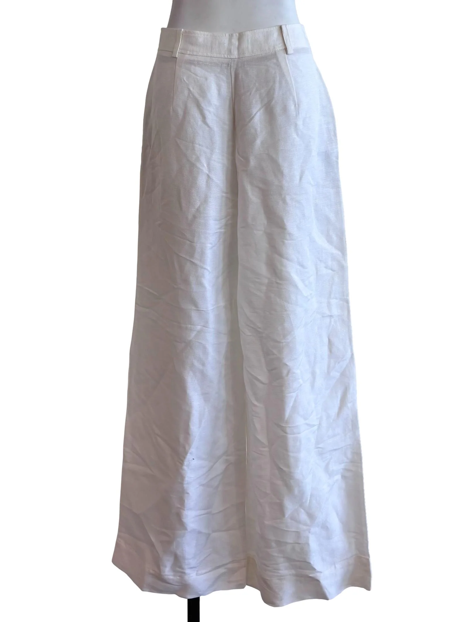 Daisy White Unlined Wide Pants - Image 2