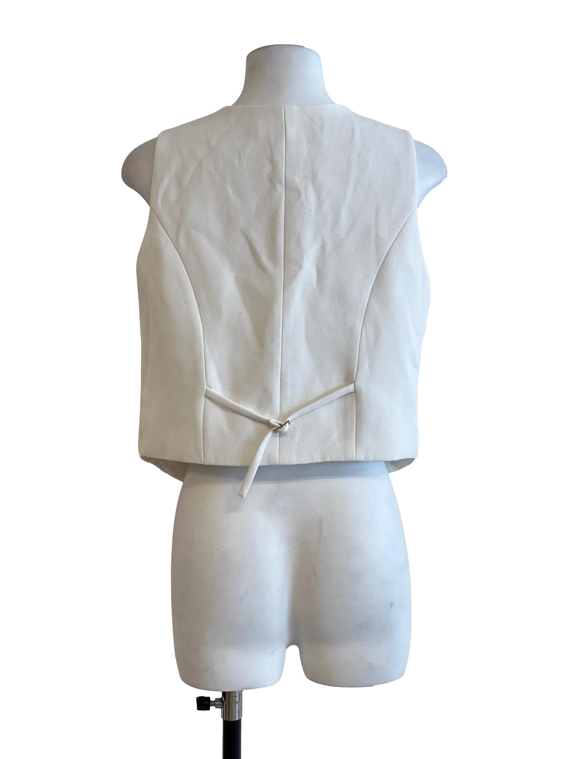 Daisy White V-Neck Vest - Image 2