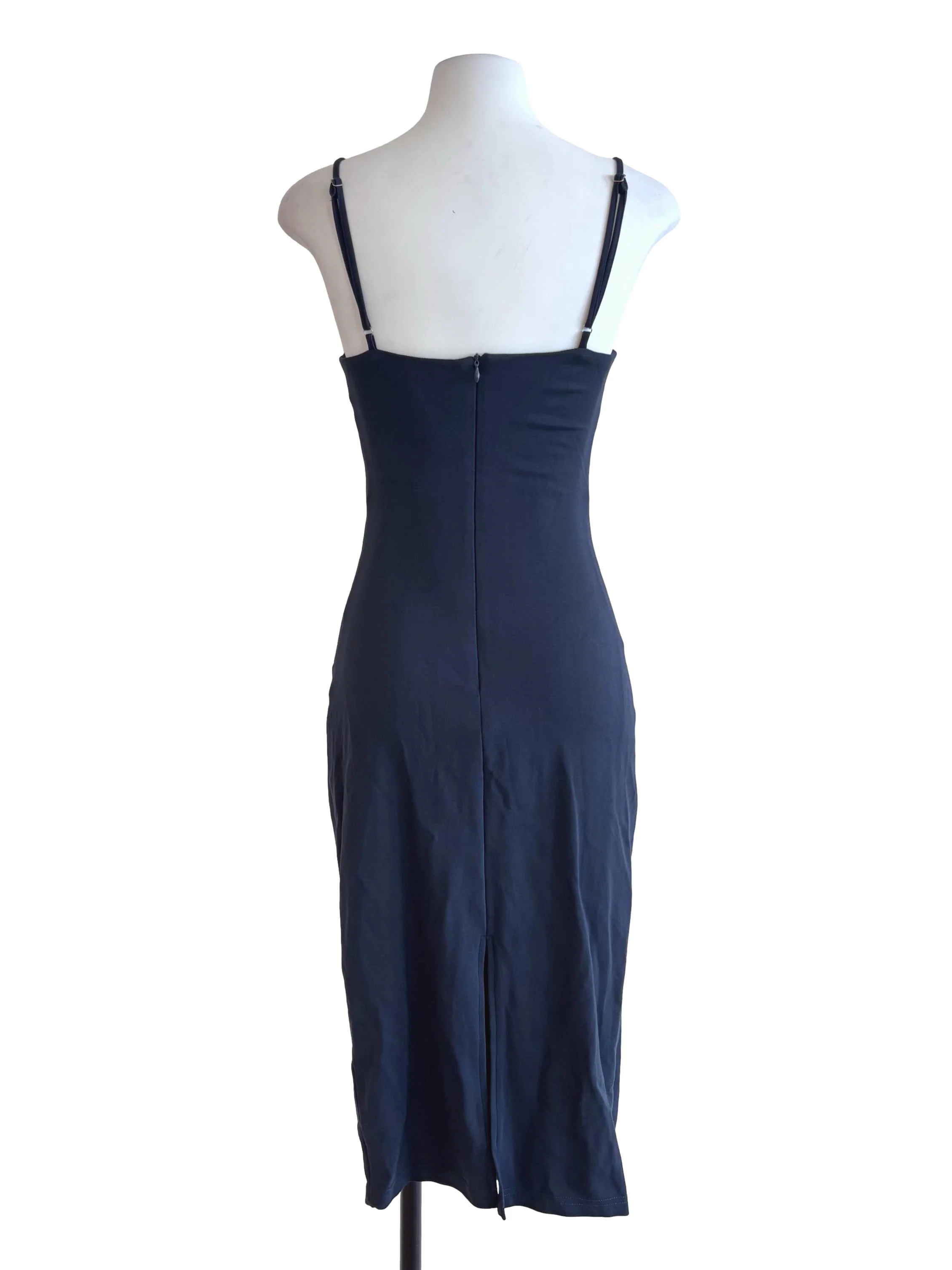 Dark Blue Drape Dress - Image 2