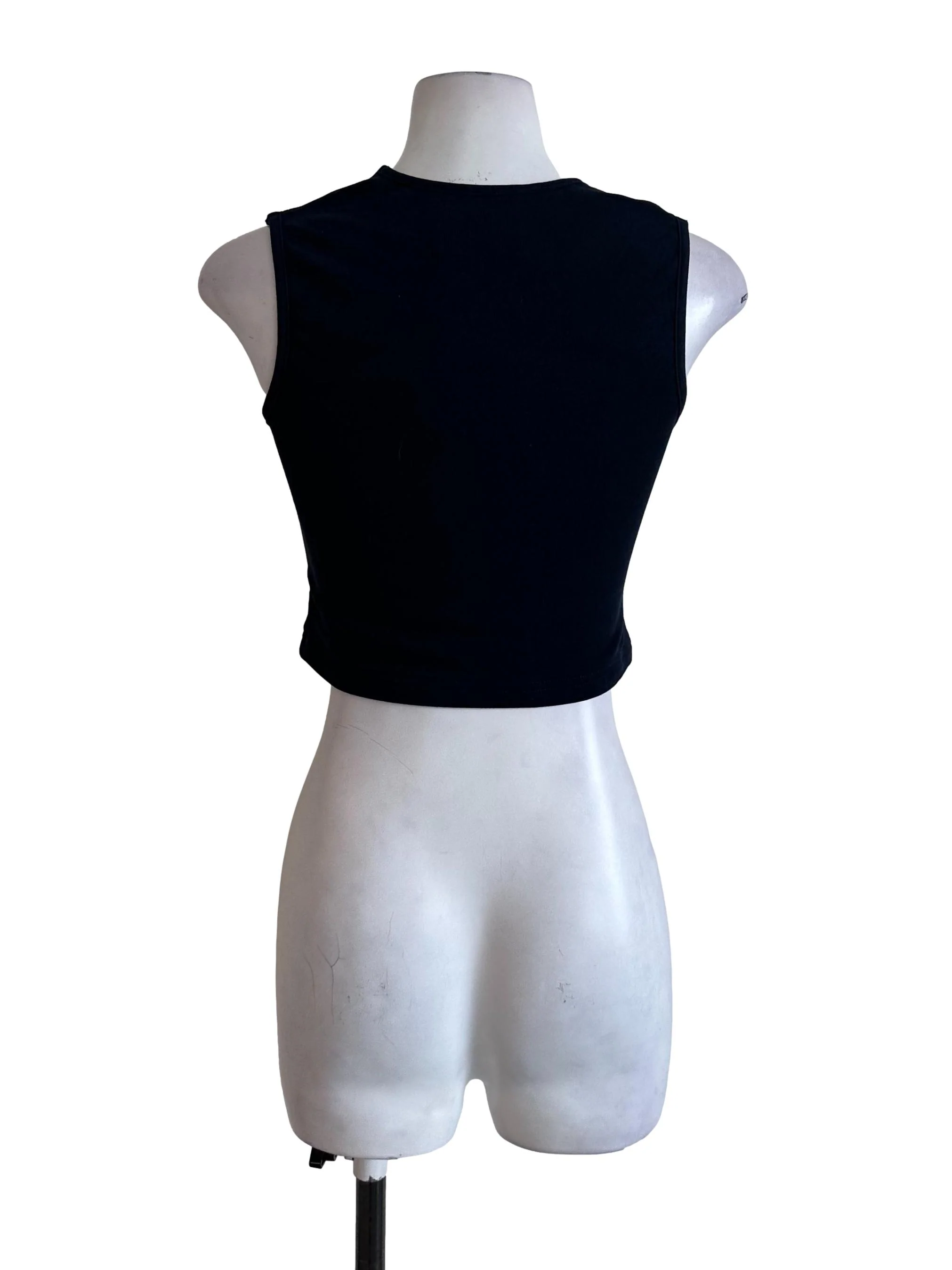 Dark Blue Square Neck Fitted Top - Image 2
