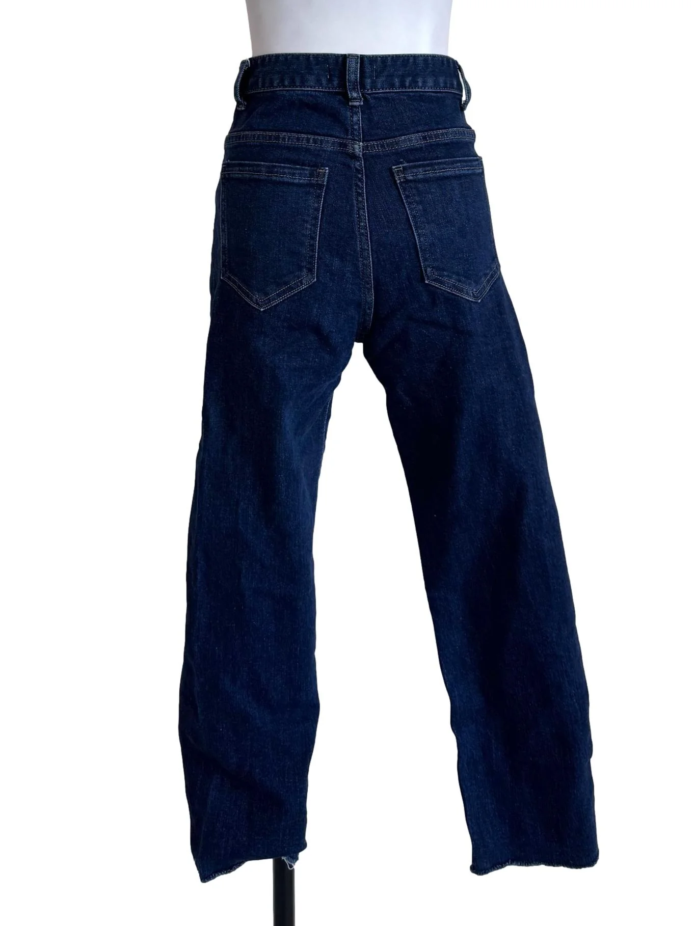 Dark Blue Straight Leg Cropped Jeans - Image 2