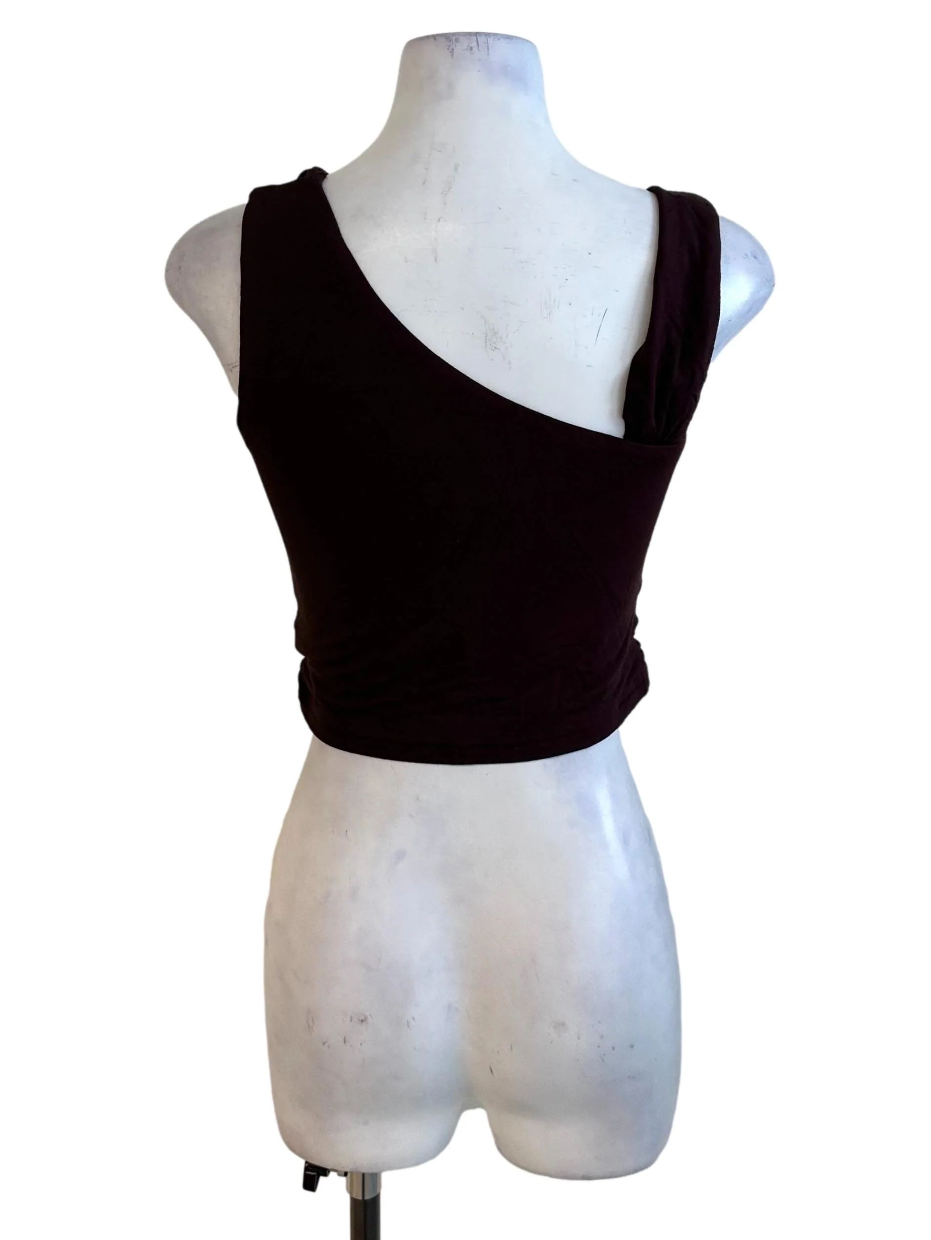 Dark Brown Asymmetric Fitted Top - Image 2