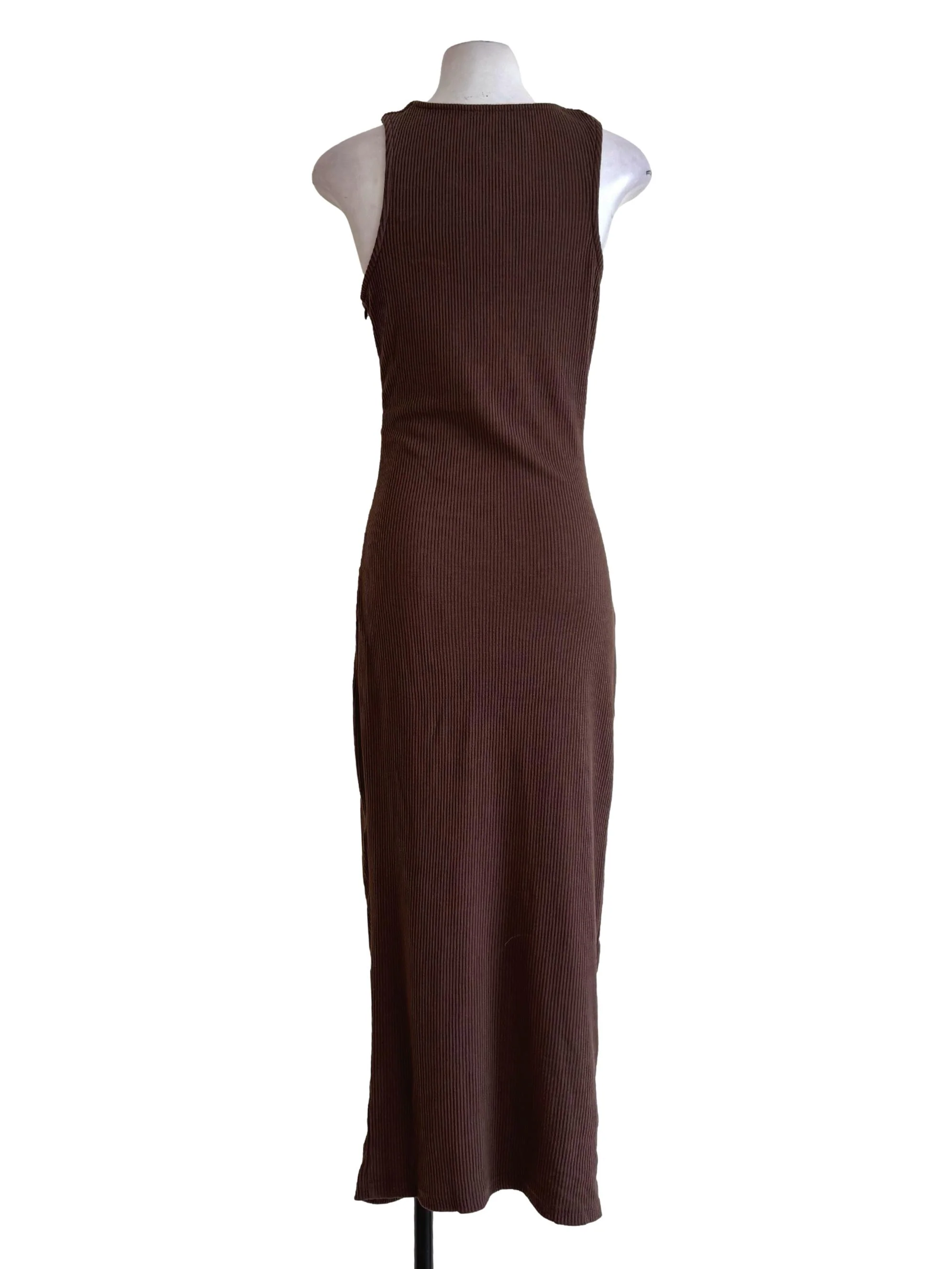Dark Brown Knitted Bodycon Dress - Image 2
