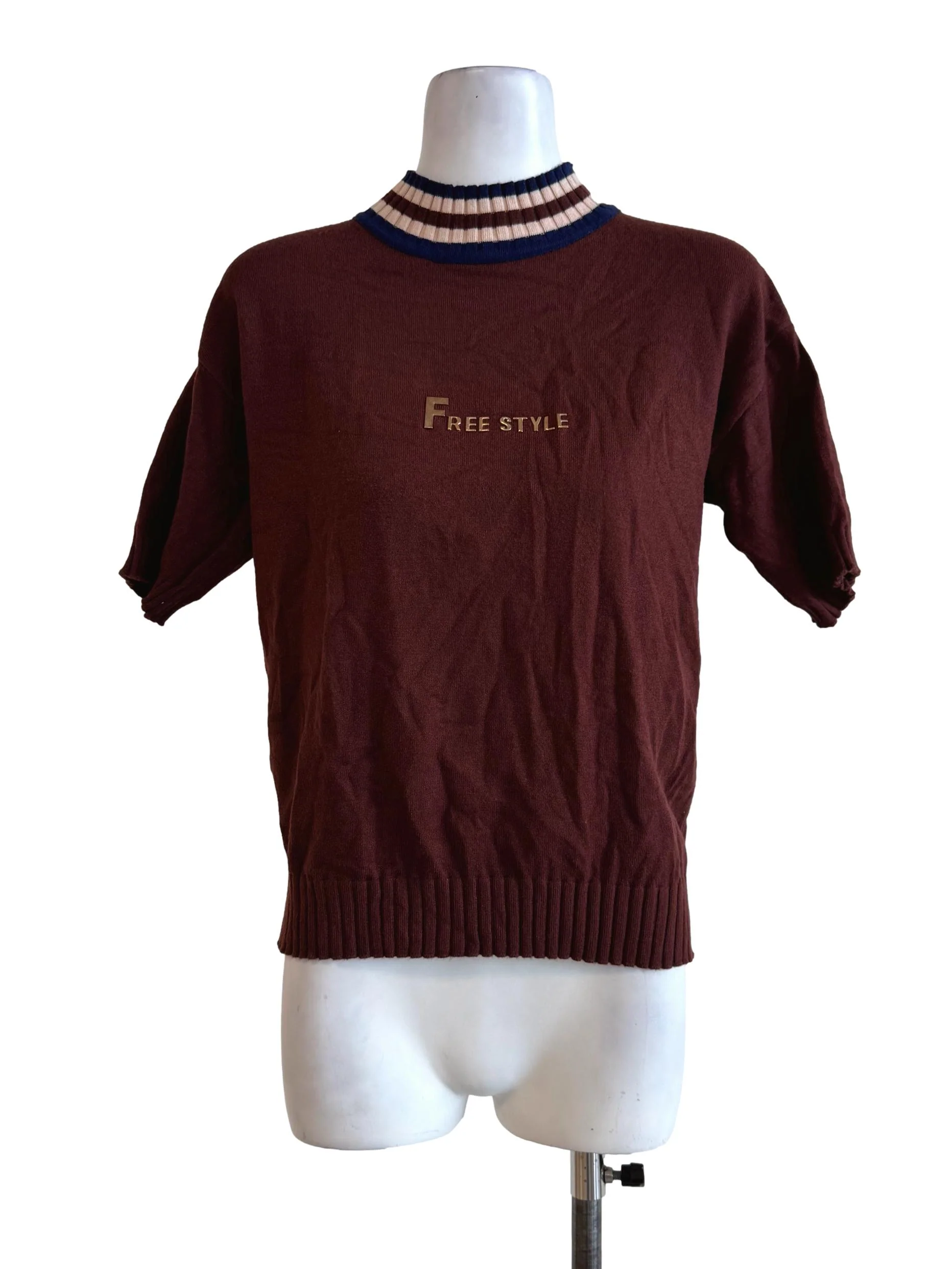 Dark Brown Knitted Turtle Neck Shirt