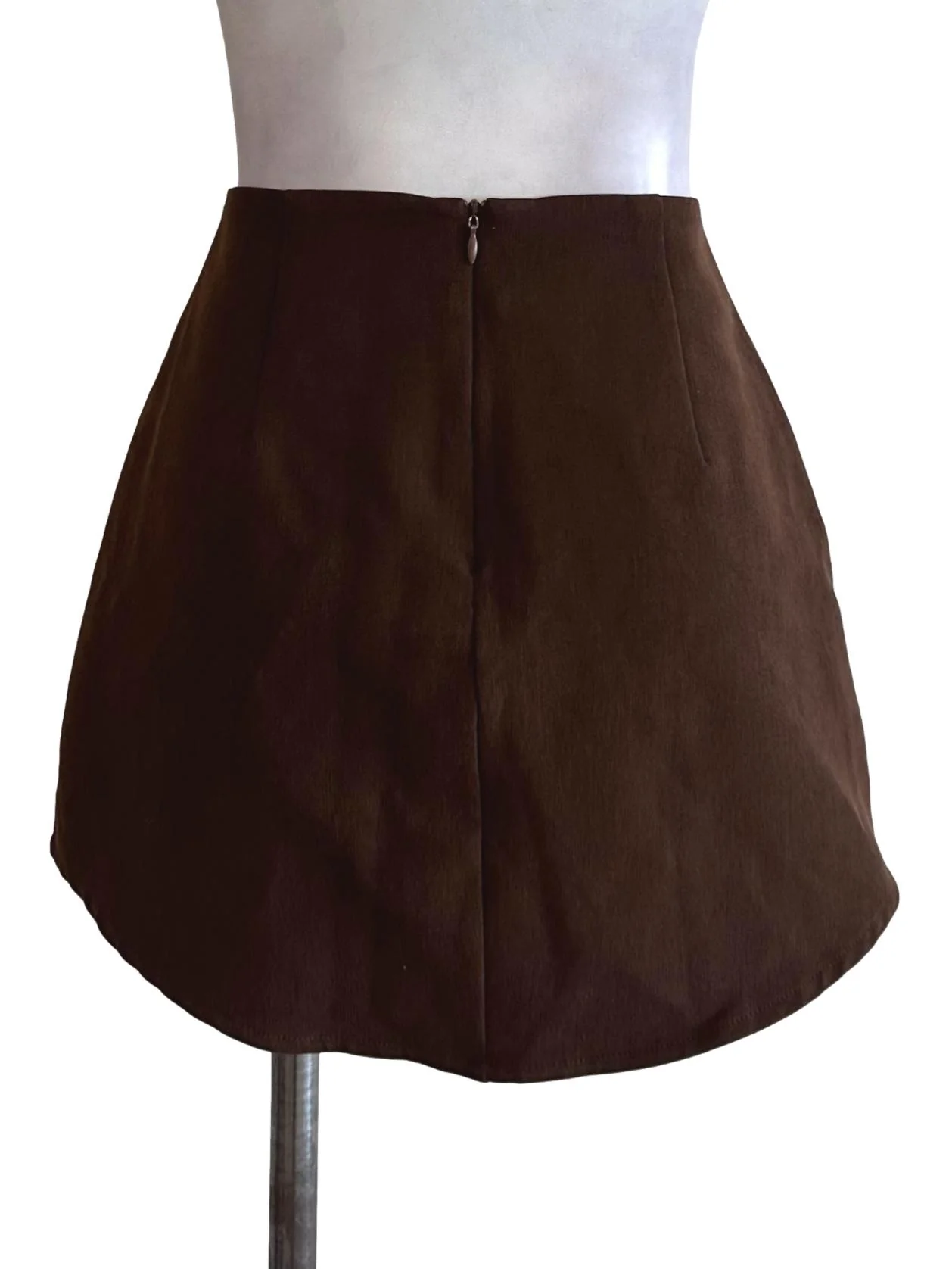 Dark Brown Mini Skirt YHF - Image 2