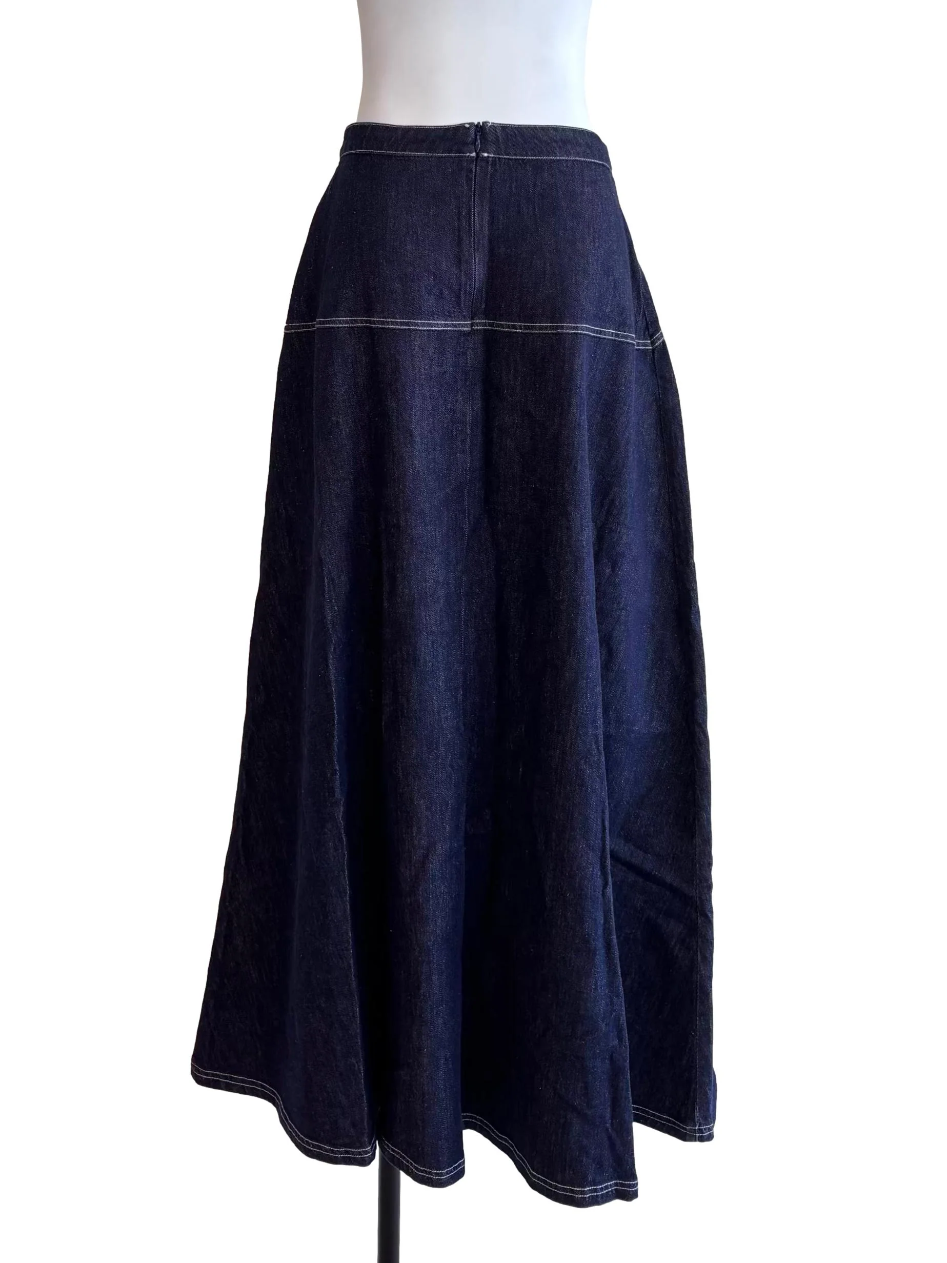 Dark Denim Blue Maxi Skirt - Image 2