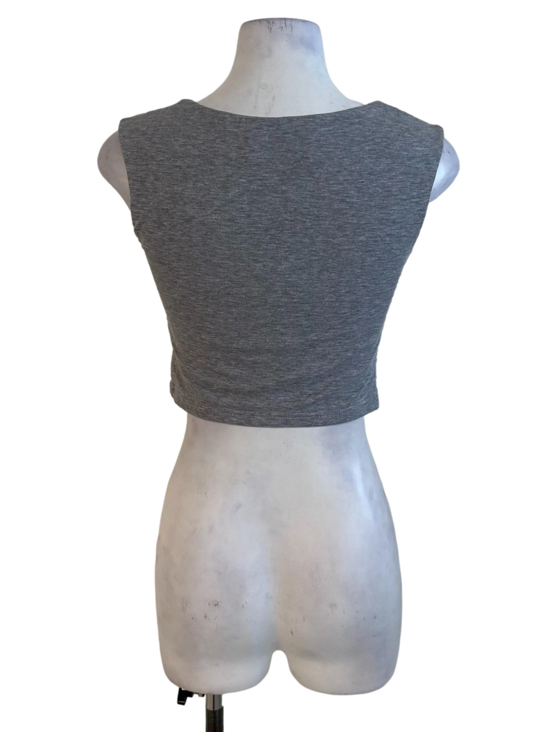 Dark Grey Fitted Casual Top - Image 2