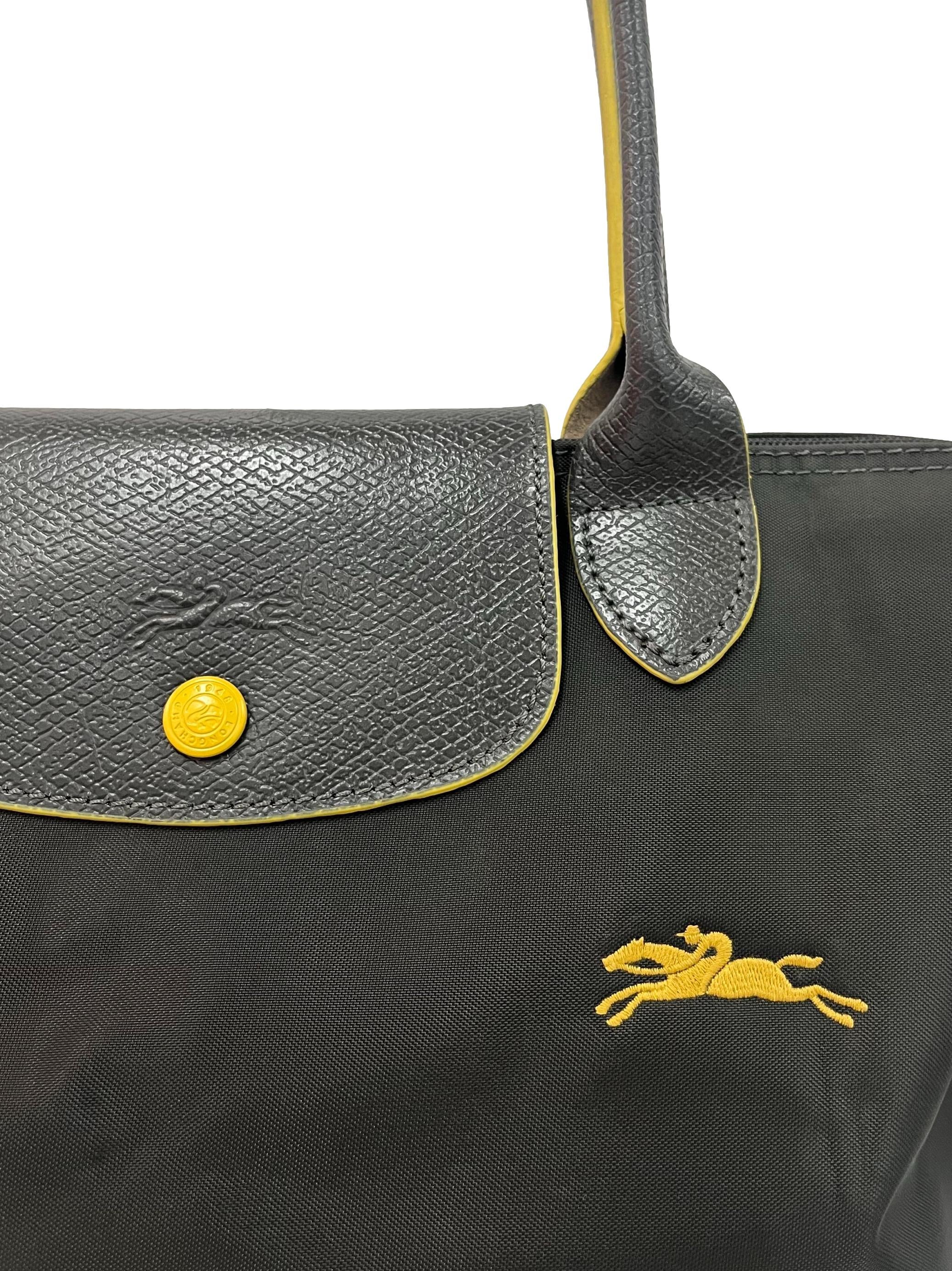 Dark Grey Le Pliage Club Medium Tote Bag - Image 3