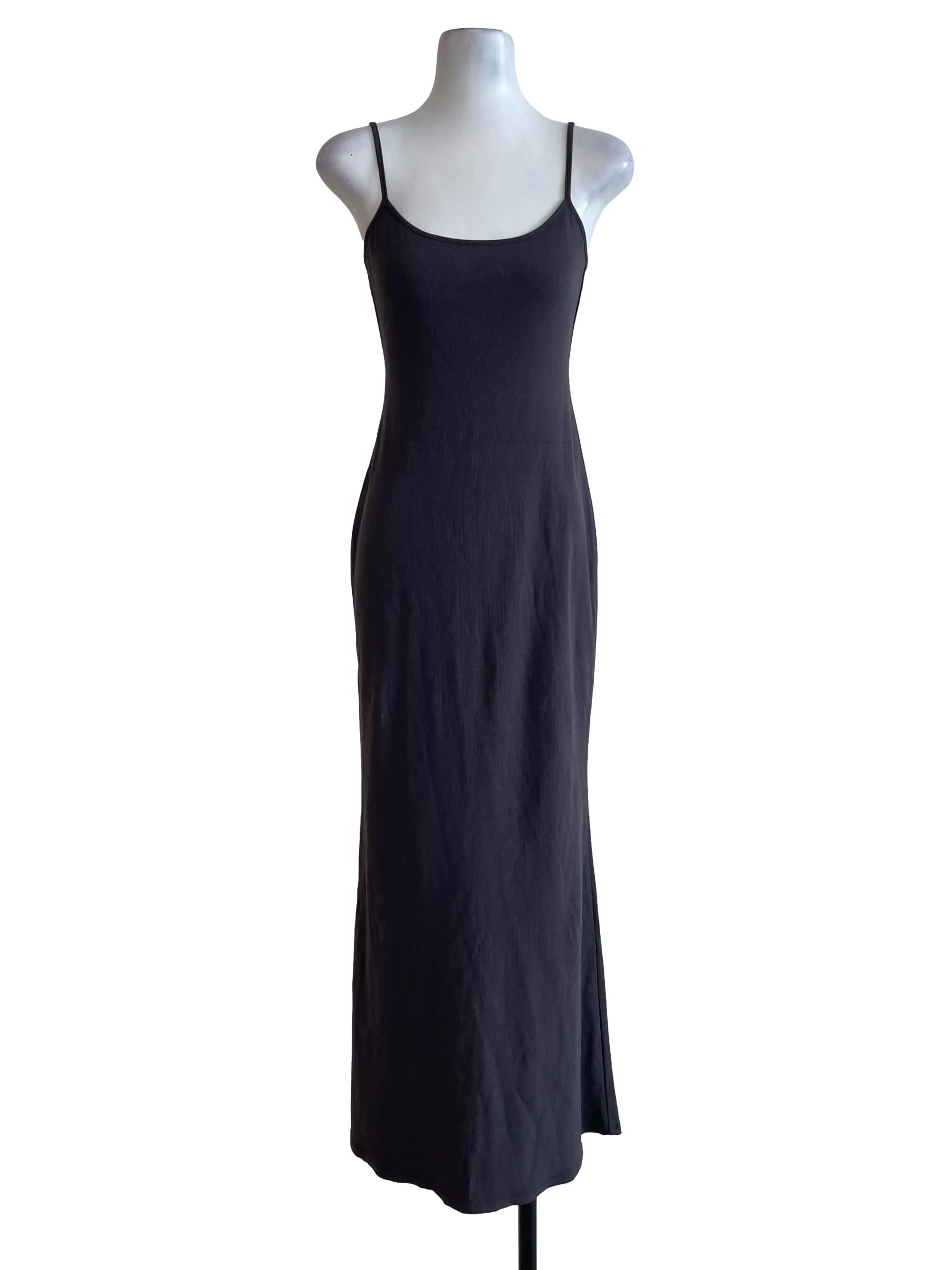 Dark Grey Ribbed Bodycon Dress