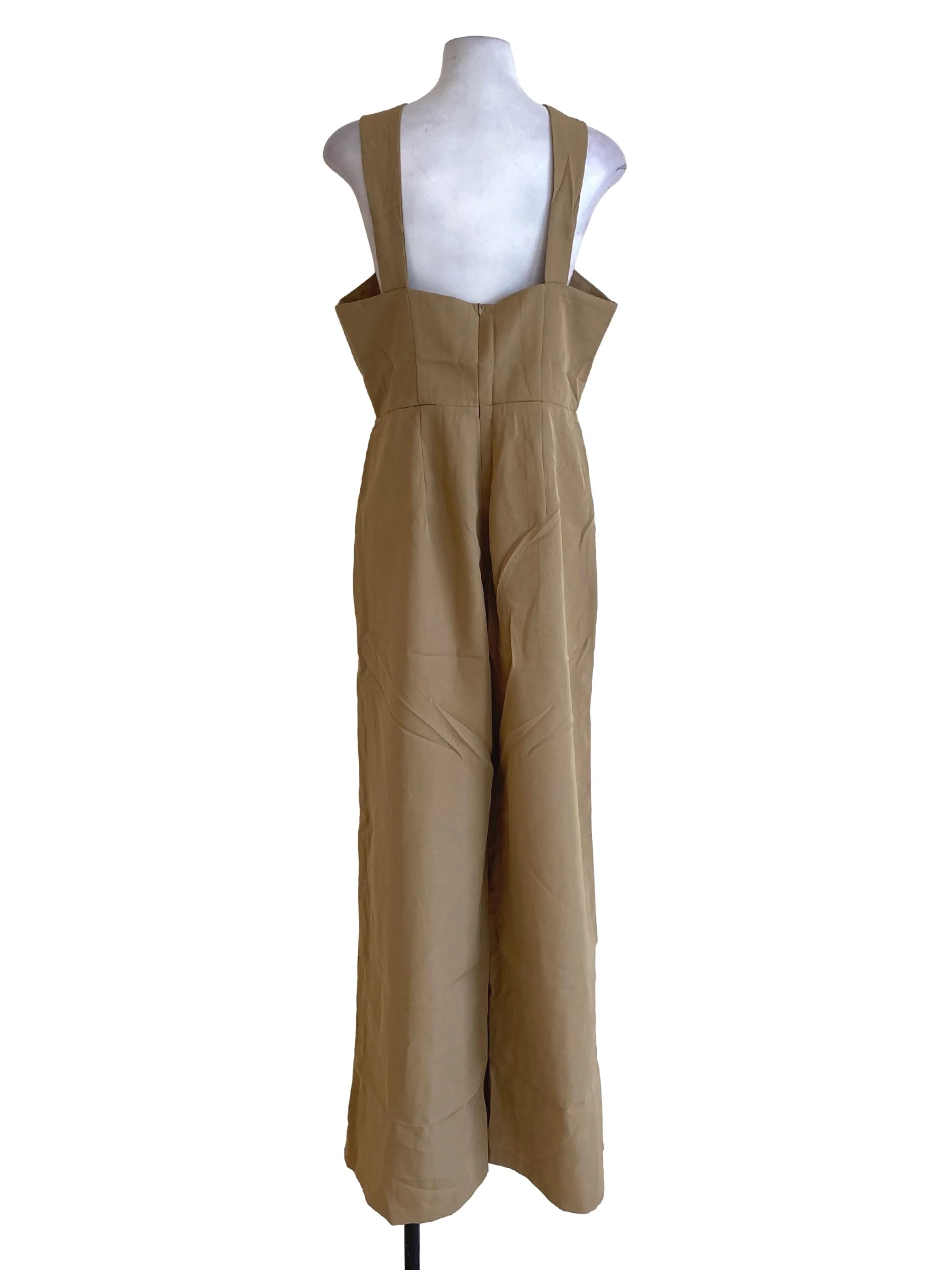 Dark Hazel Wood Brown Cross Strap Jumpsuit - Image 2