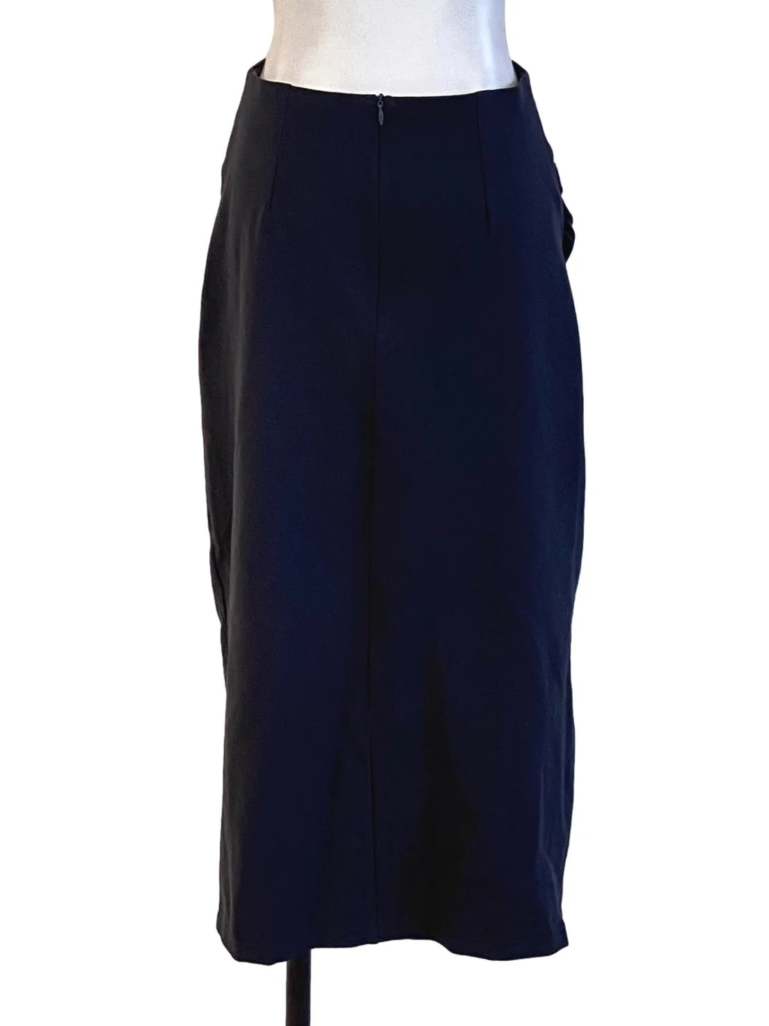 Dark Shadow Grey High Waisted Wrap Skirt - Image 2