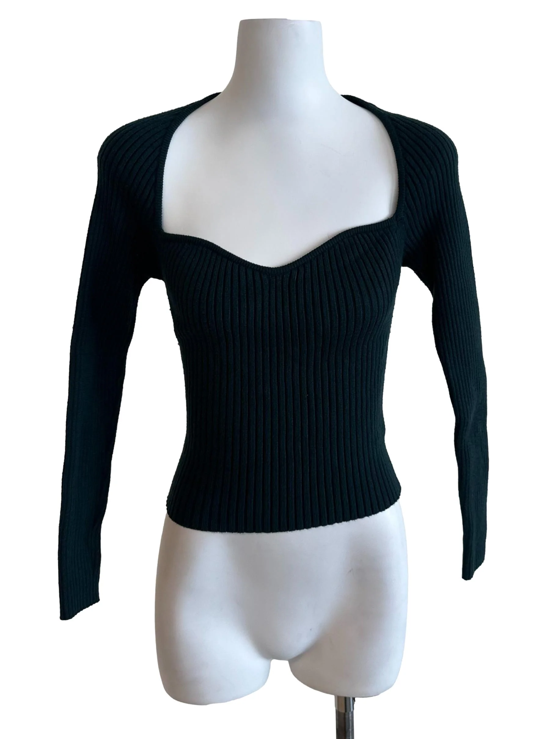 Dark Teal Blue Knit Top