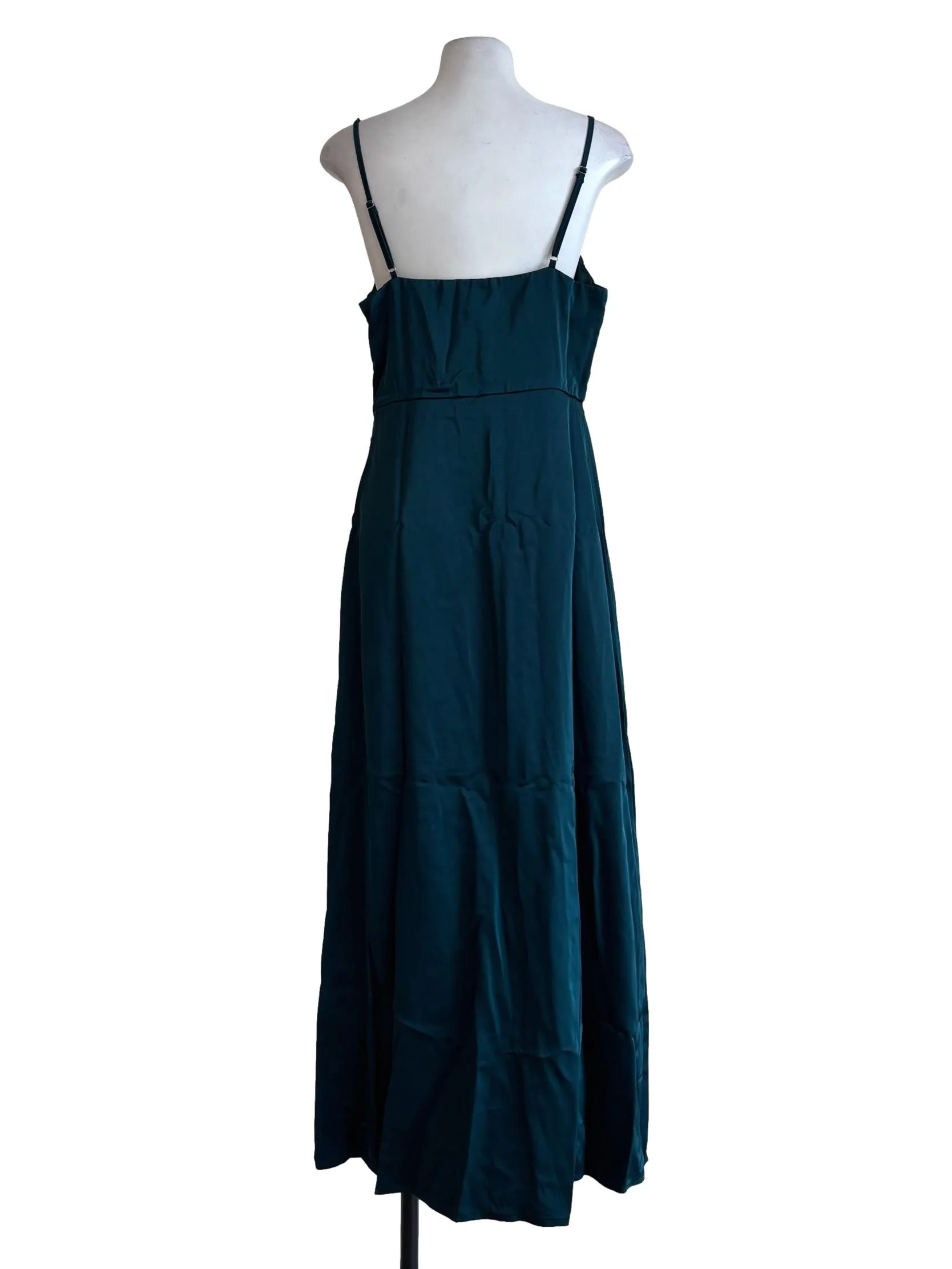 Dark Teal Spaghetti Strap Slip Dress - Image 2