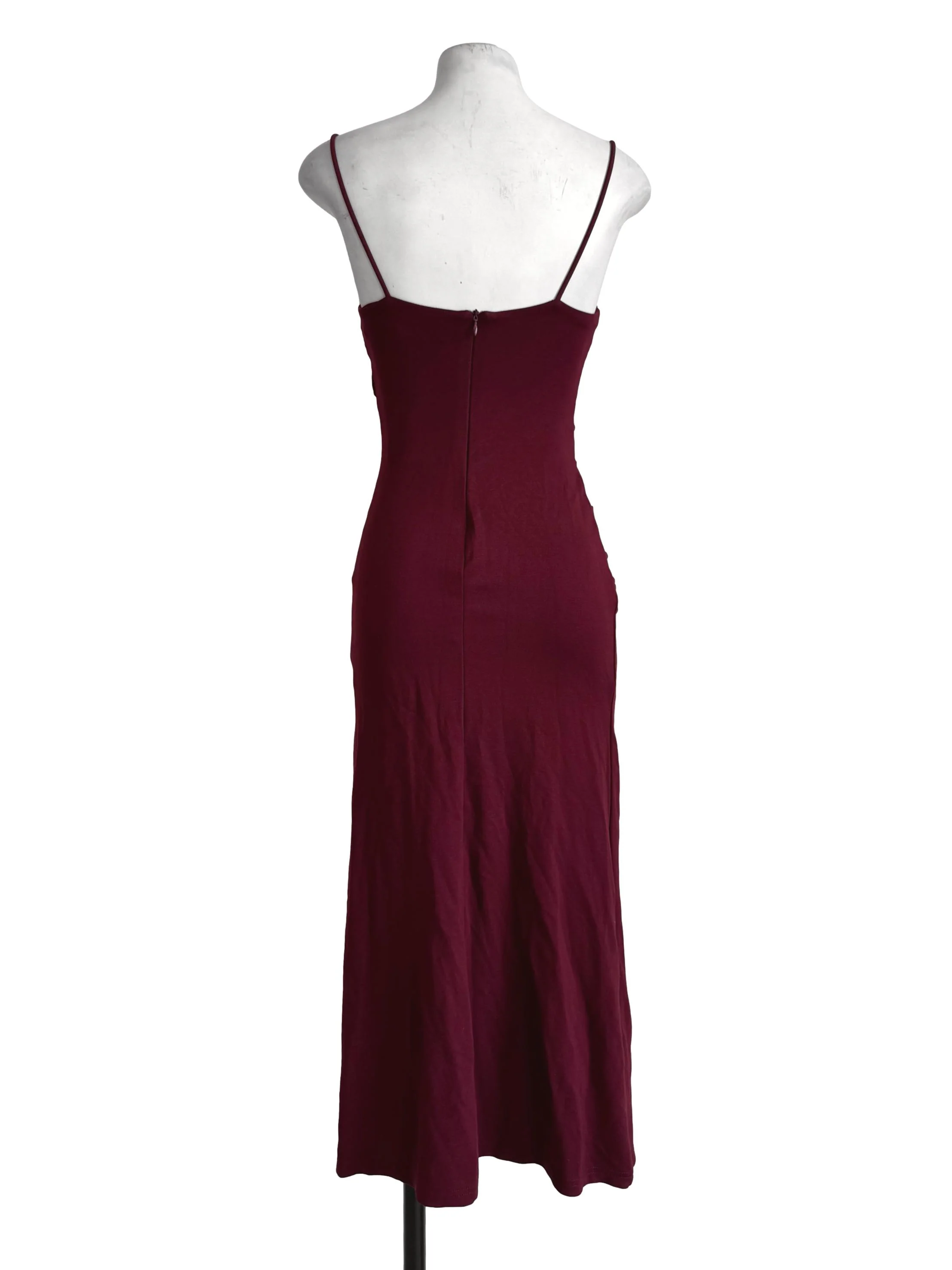 Deep Wine Padded Bodycon Dress - Image 2