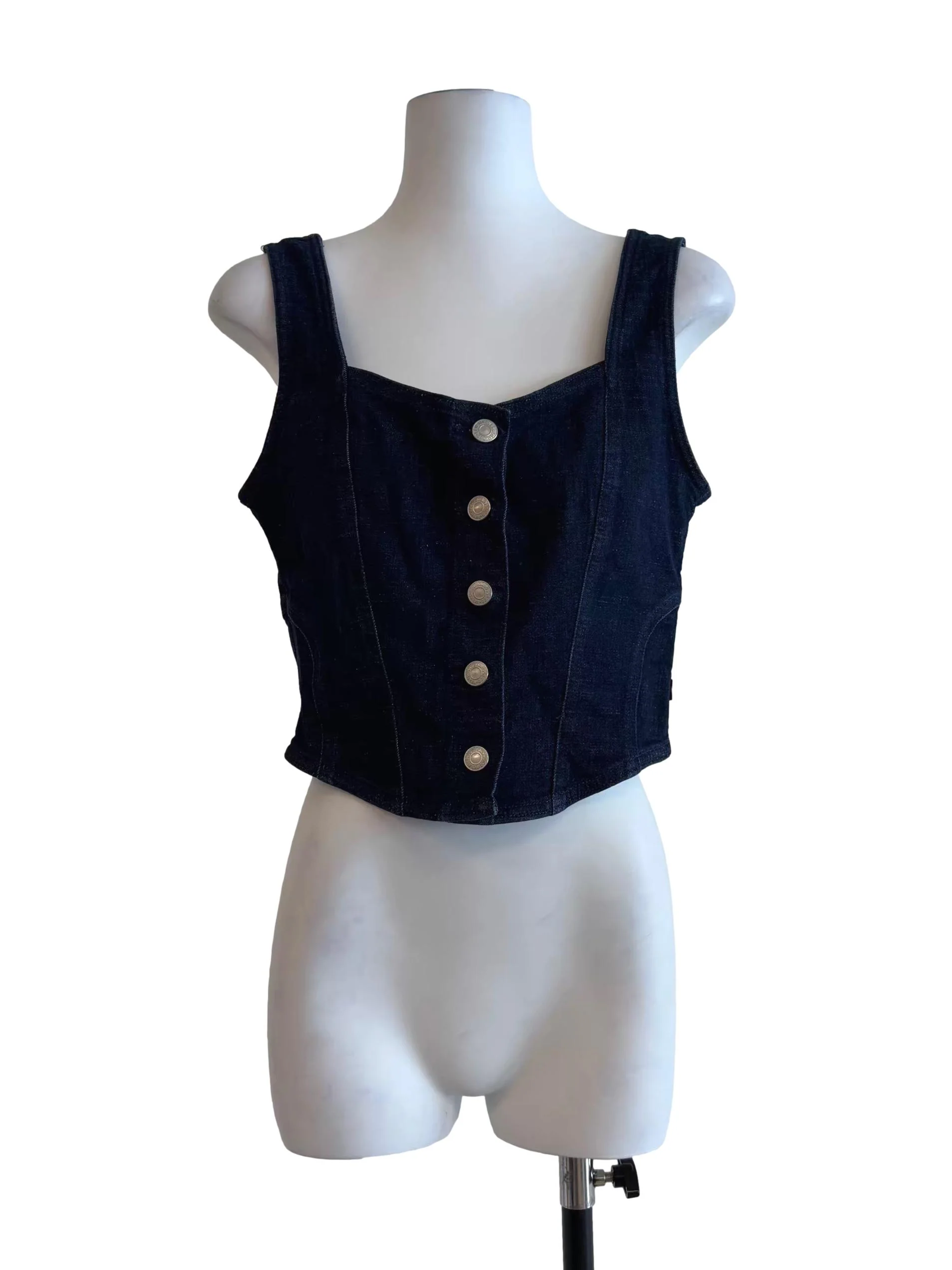 Denim Blue Buttoned Top