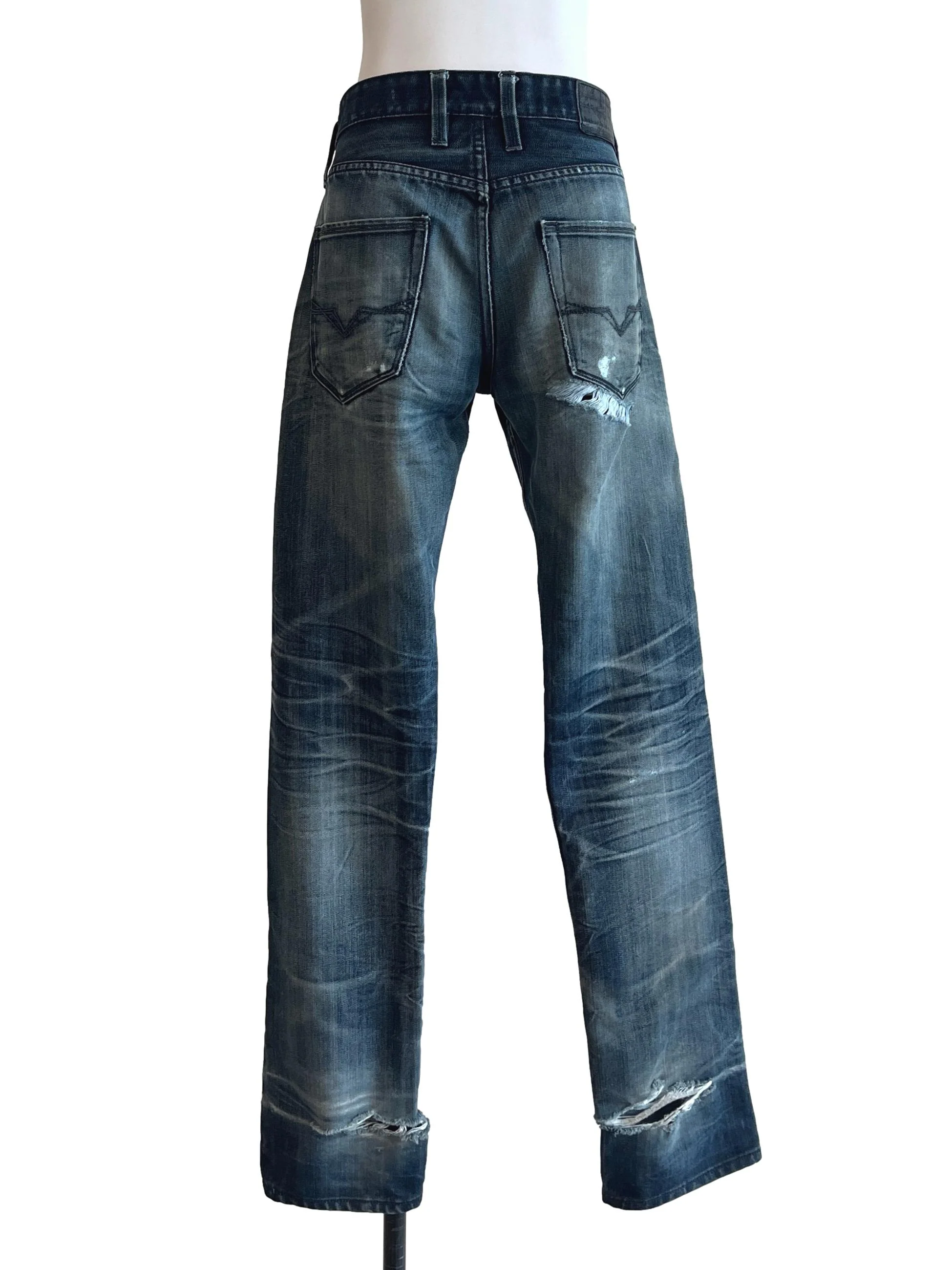 Denim Blue Distressed Jeans - Image 2