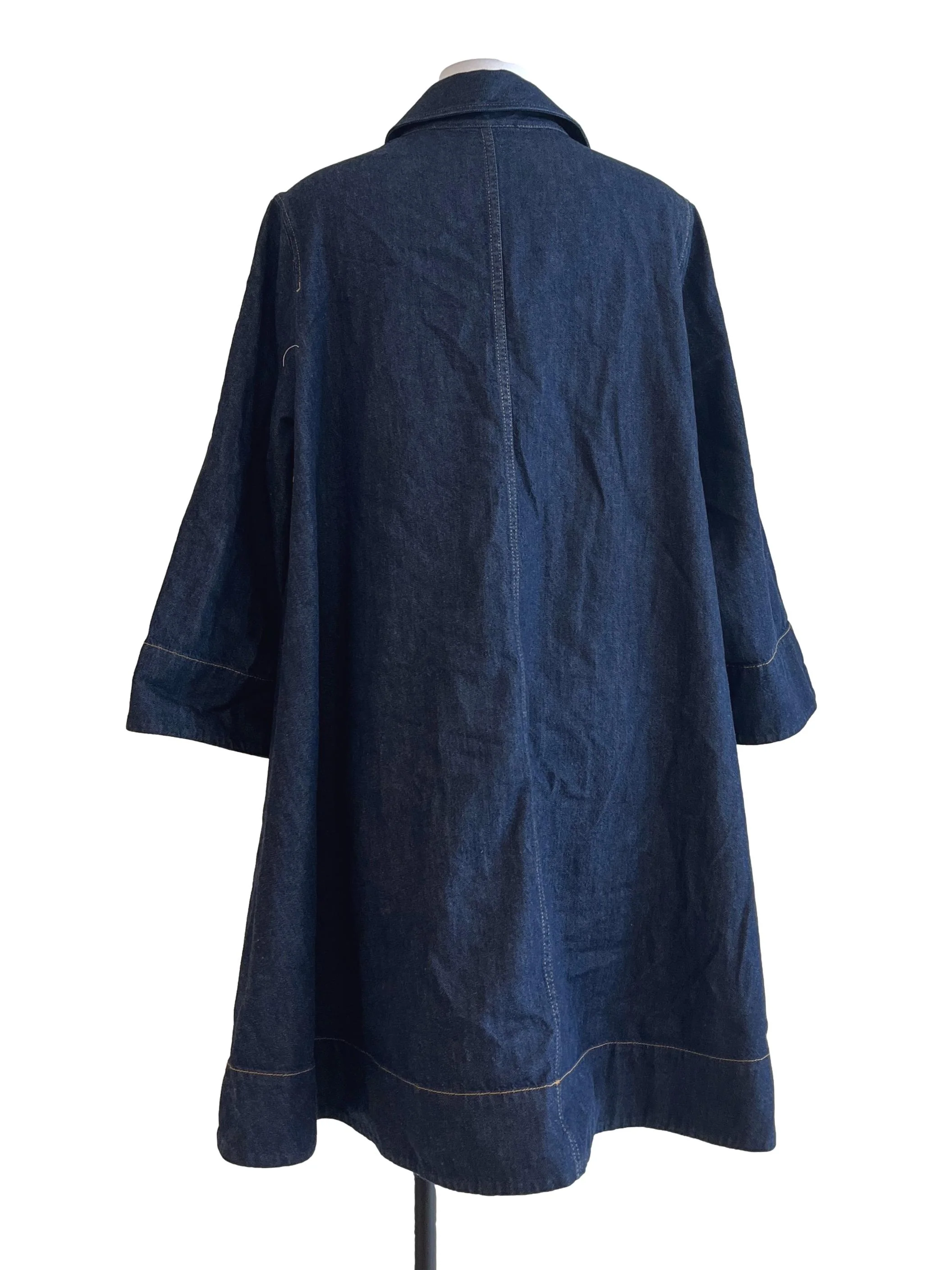 Denim Blue Long Sleeve Shirt Dress - Image 2