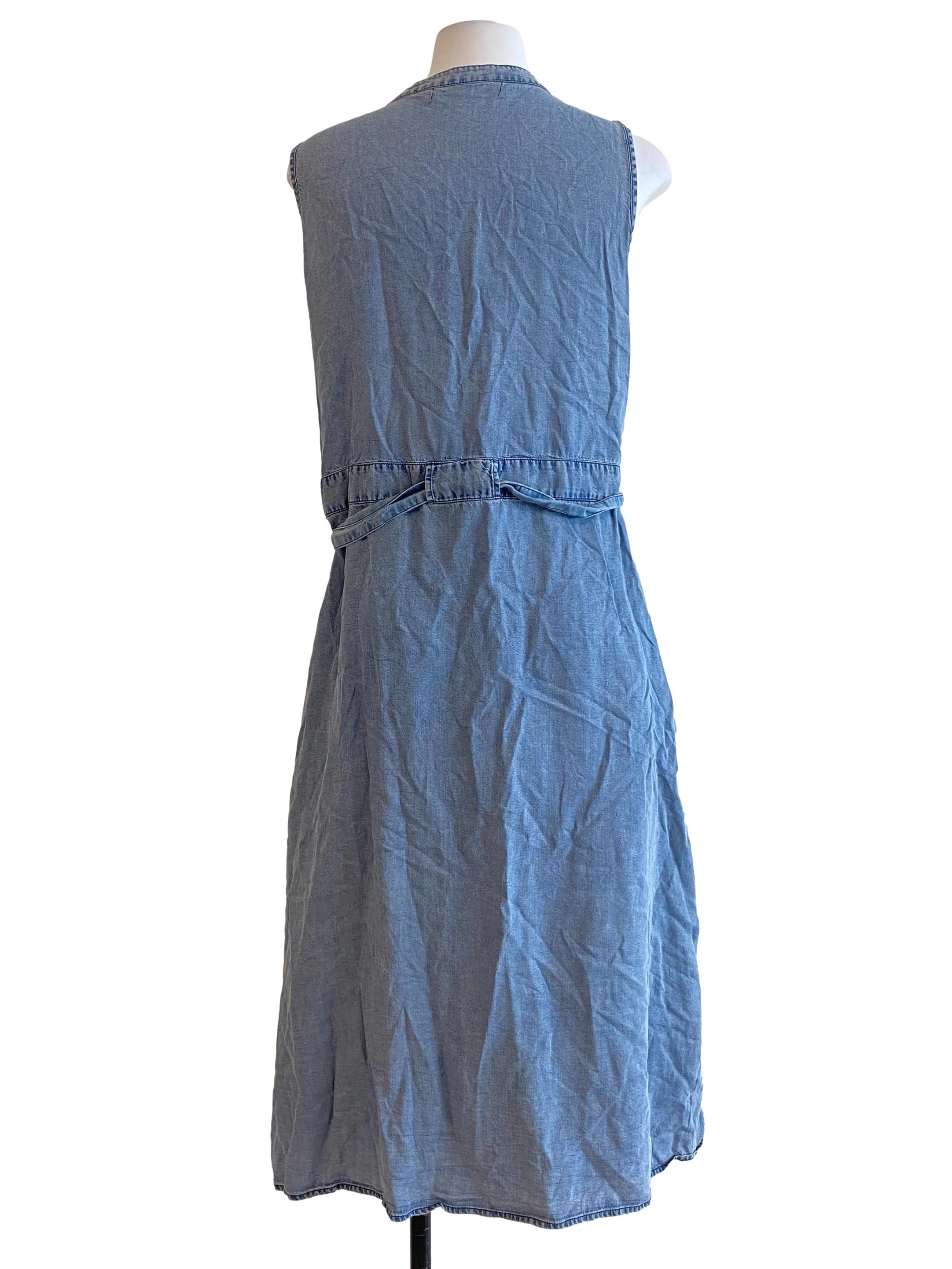 Denim Blue Sleeveless Midi Dress - Image 2