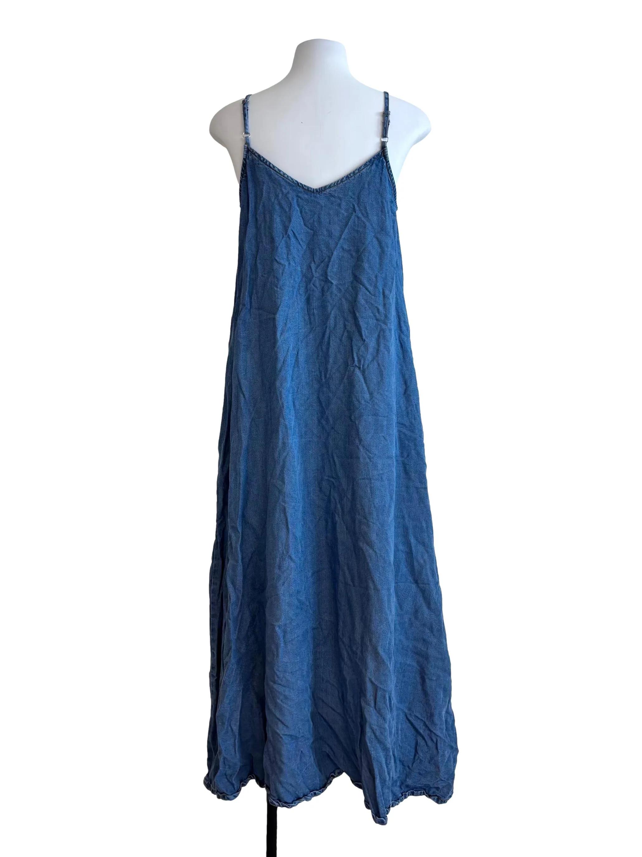 Denim Blue Spaghetti Strap Dress - Image 2