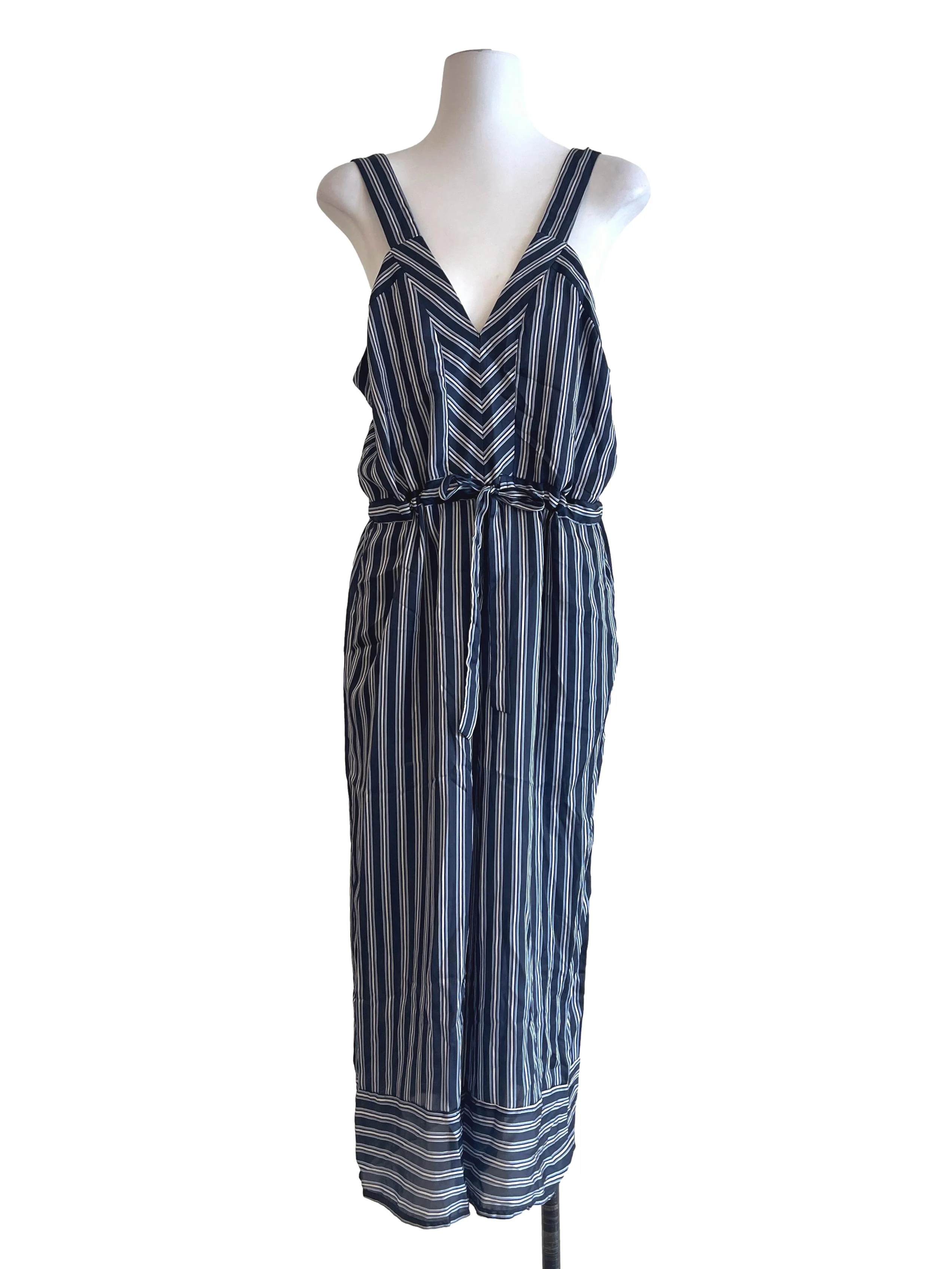 Denim Blue V-Neck Jumpsuit