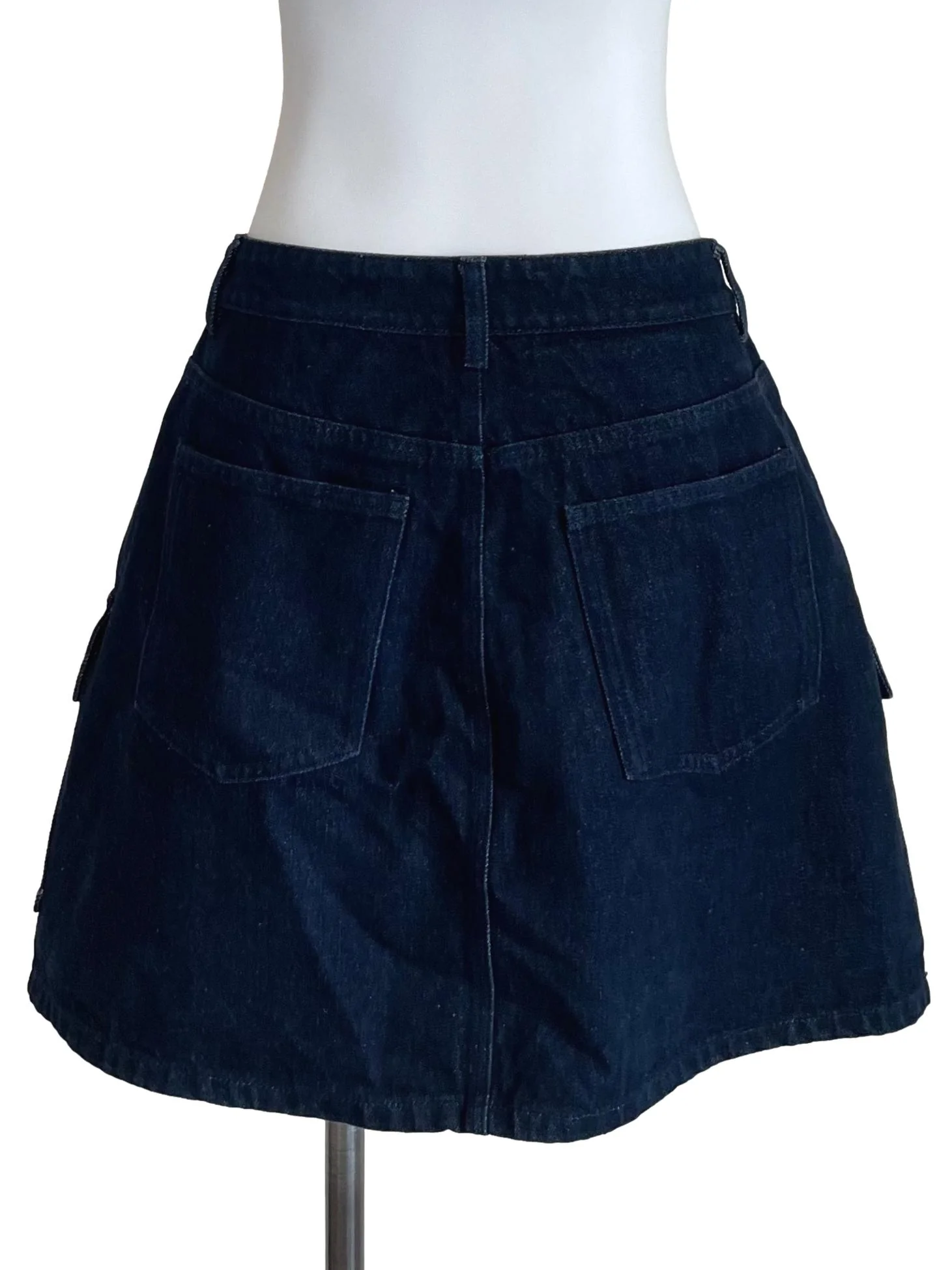 Denim Cargo A-Line Jean Skirt - Image 2