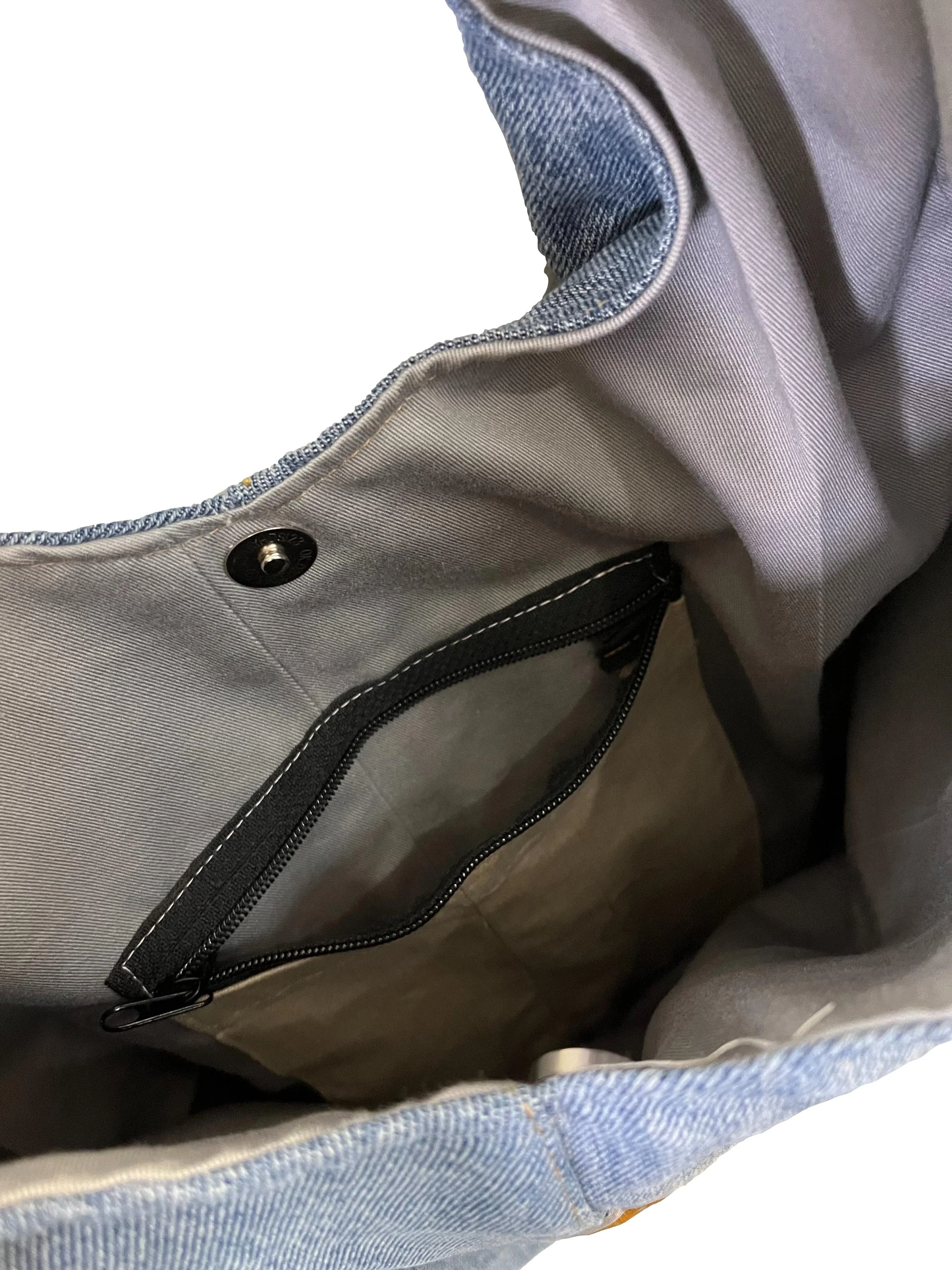 Denim Hobo Reworked Crossbody Bag - Image 3