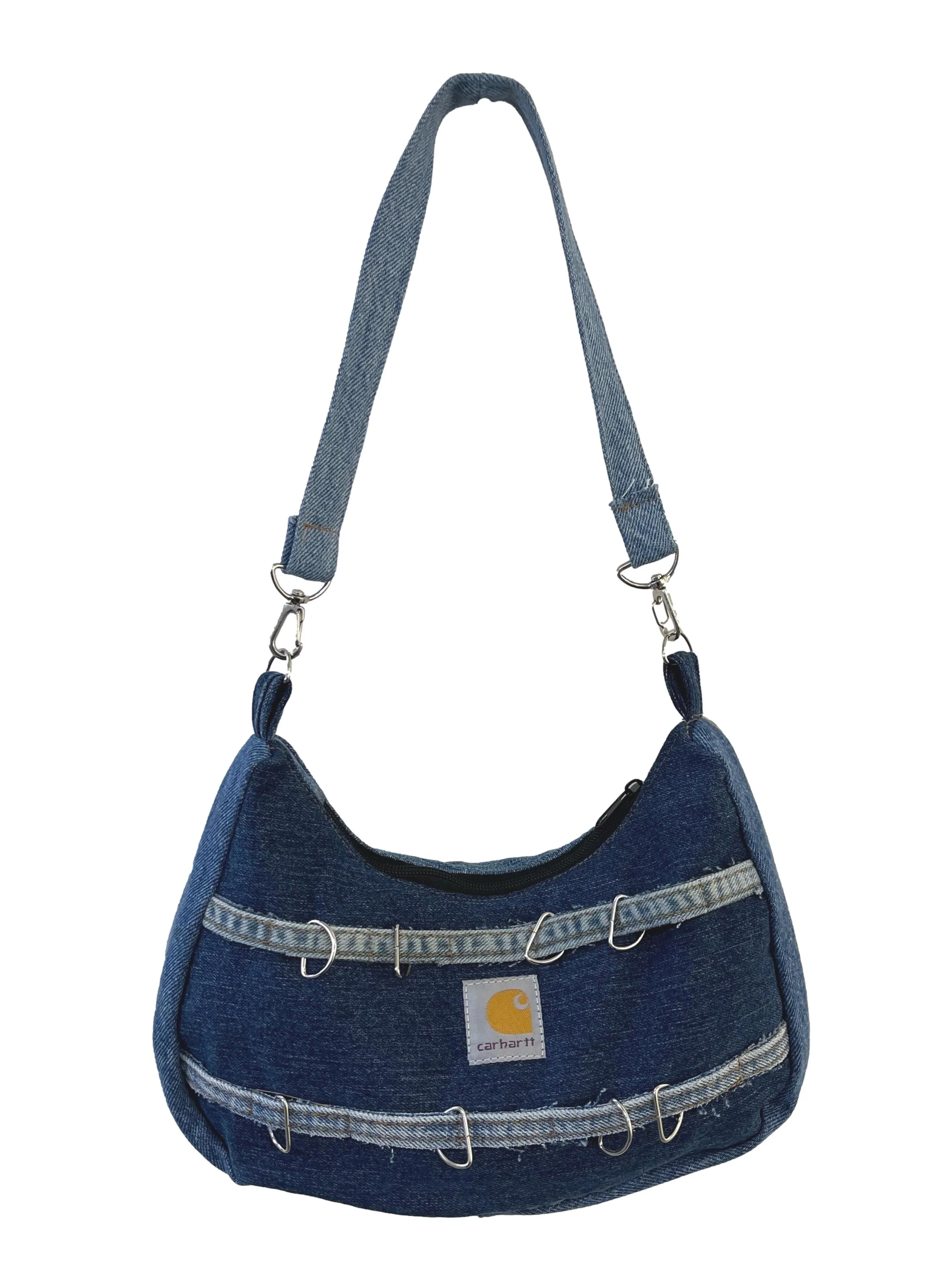 Denim Studded All Across Reworked Handbag