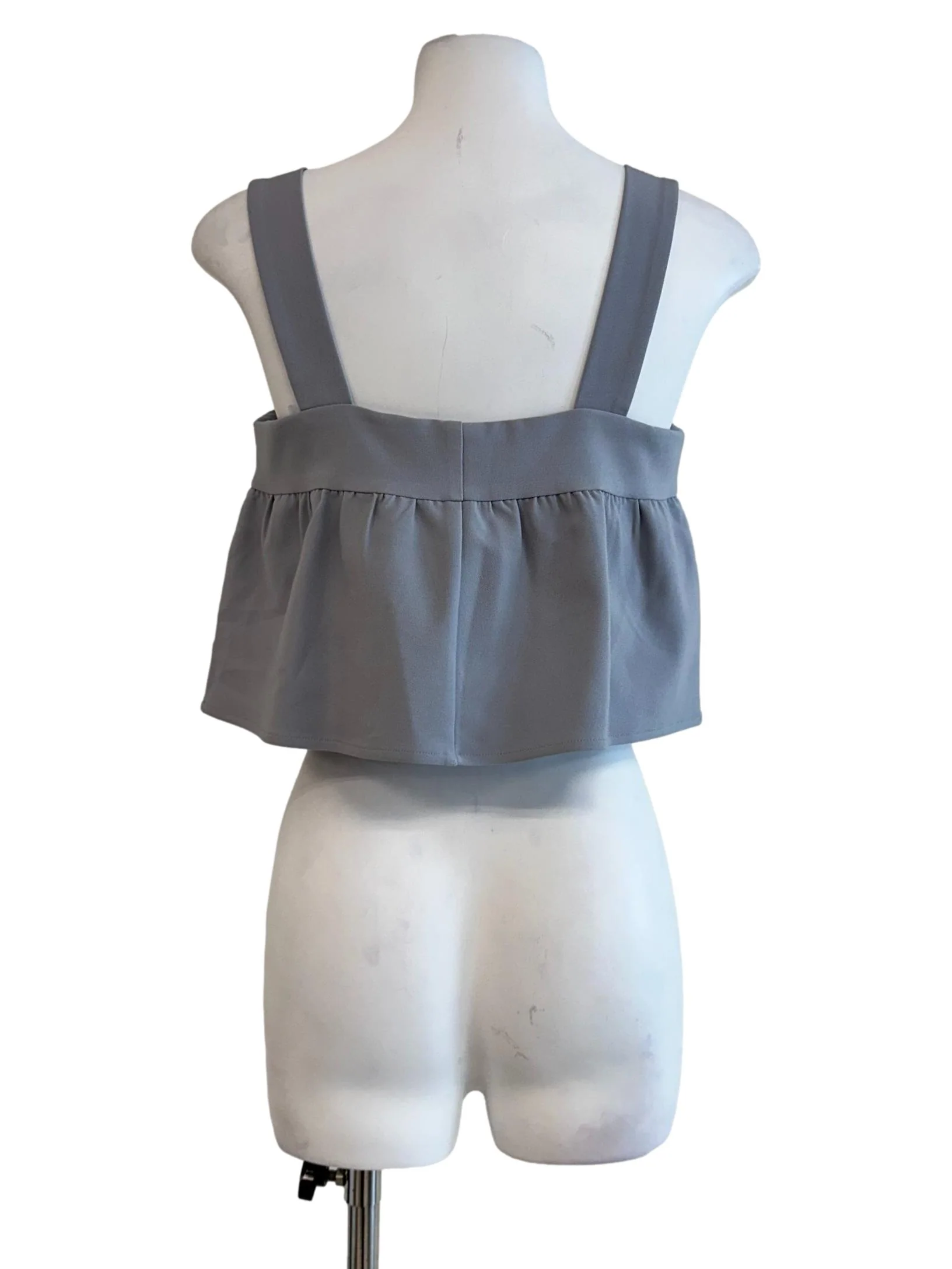 Dove Grey Padded Sleeveless Top - Image 2