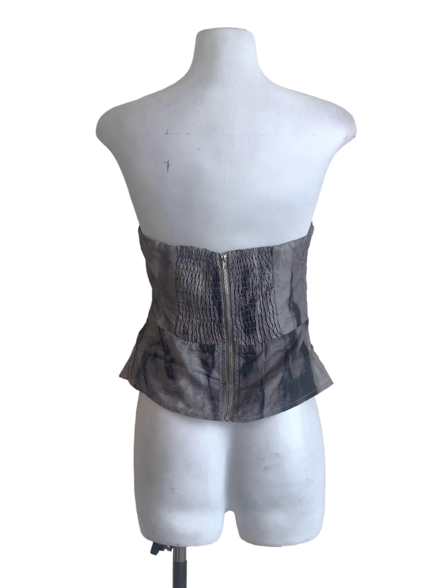 Dove Grey Pattern Strapless Top TTR - Image 2