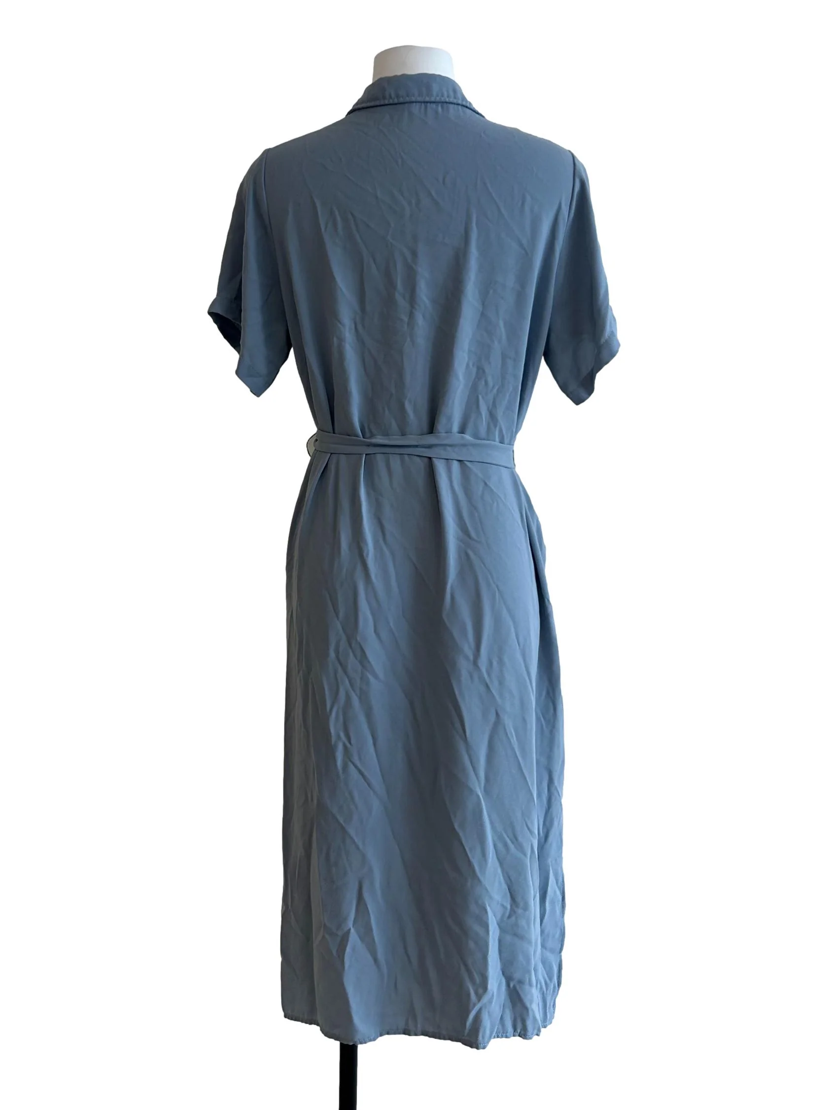 Dusty Blue Button Up Dress - Image 2