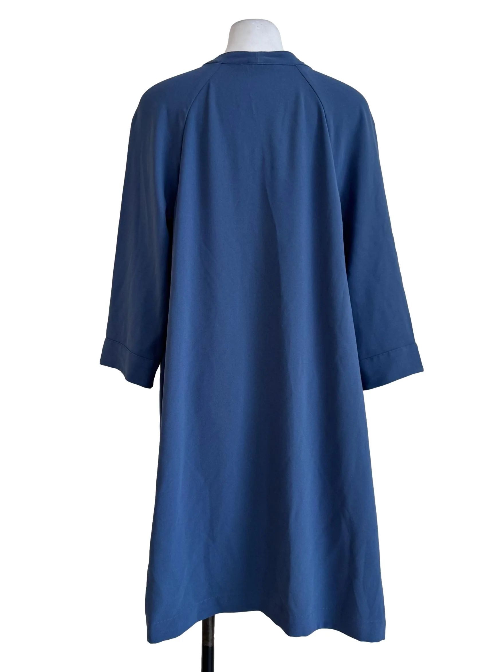 Dusty Blue Bow Long Sleeve Dress - Image 2