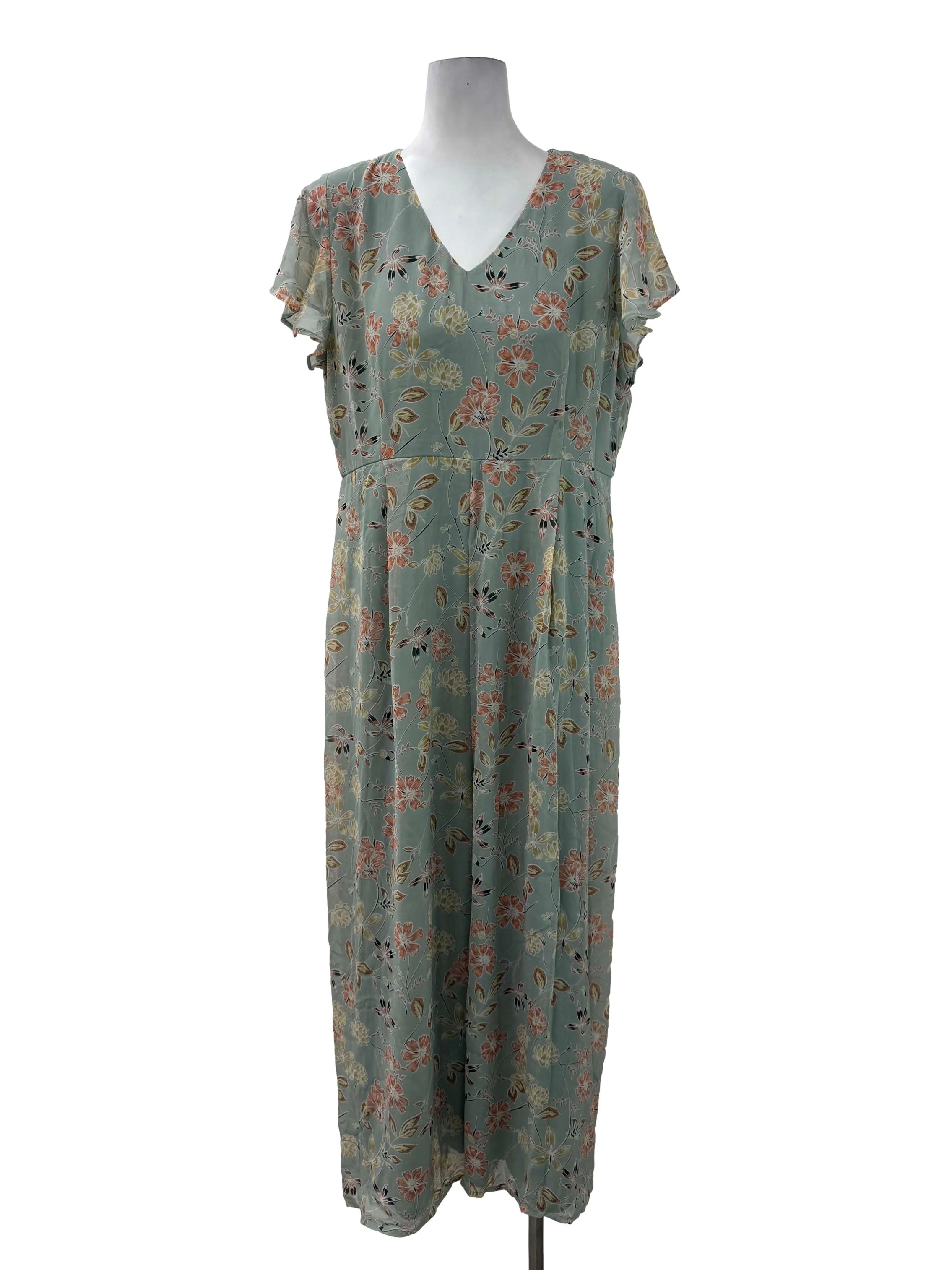 Dusty Green Floral Jumpsuit