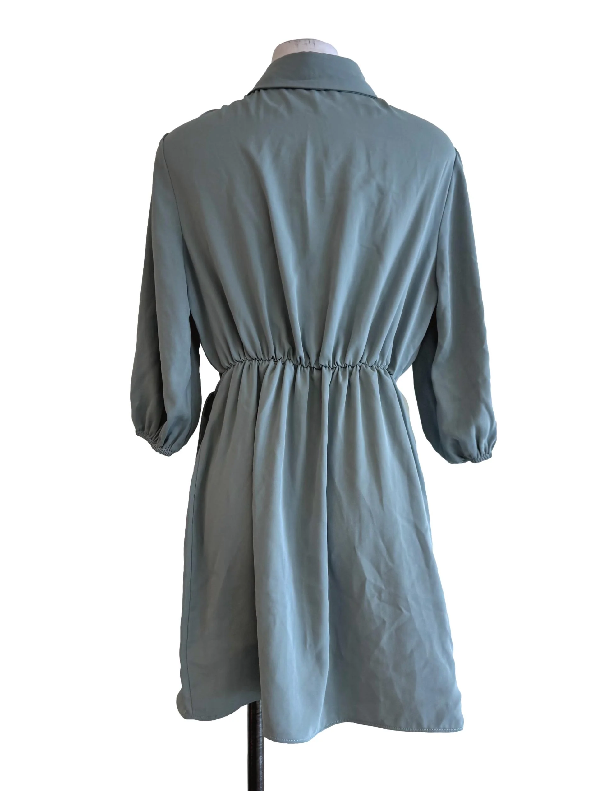 Dusty Mint Long Sleeve Shirt Dress - Image 2