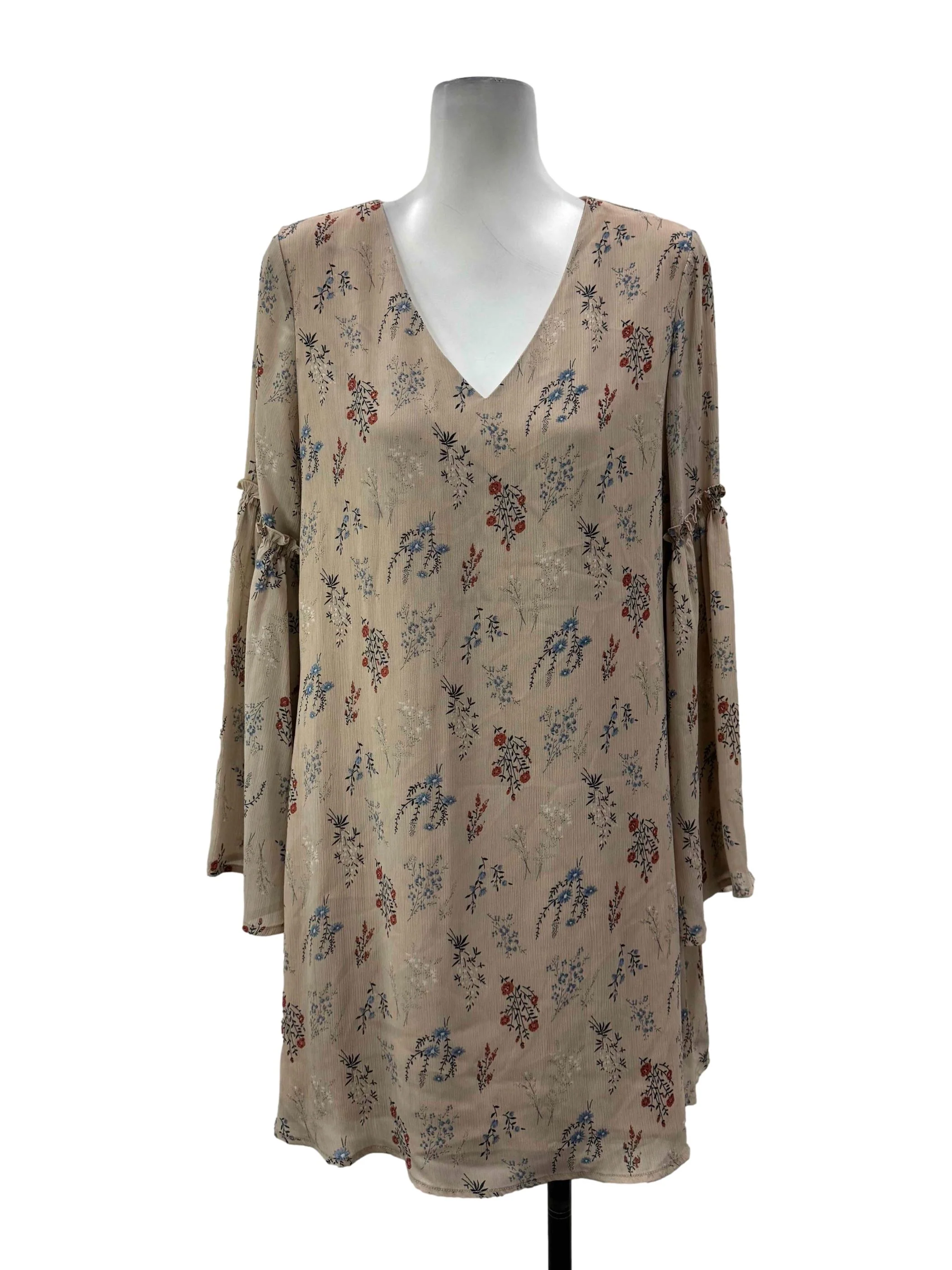 Dusty Pink Floral V Dress