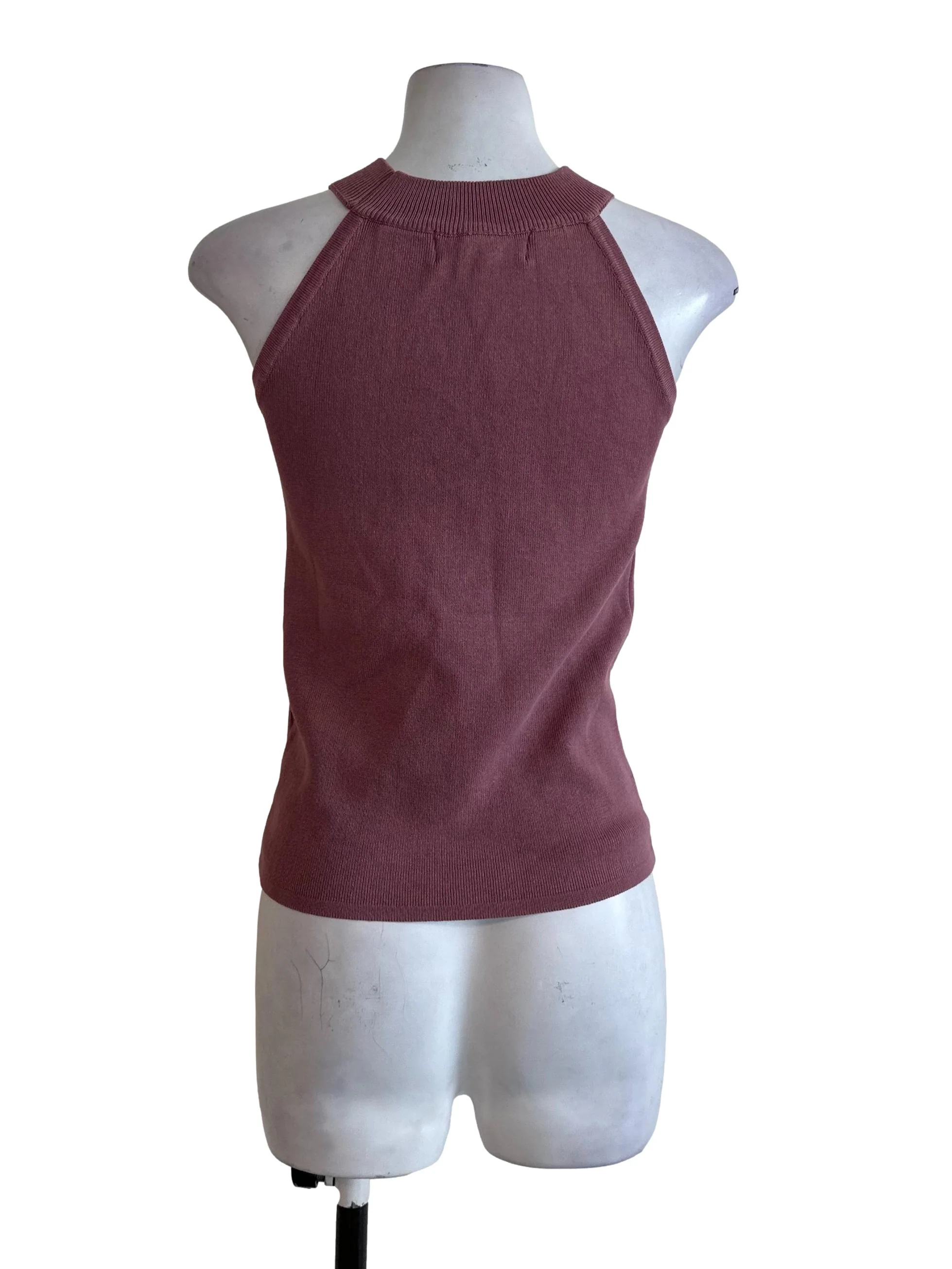 Dusty Pink Knit Halter Top - Image 2