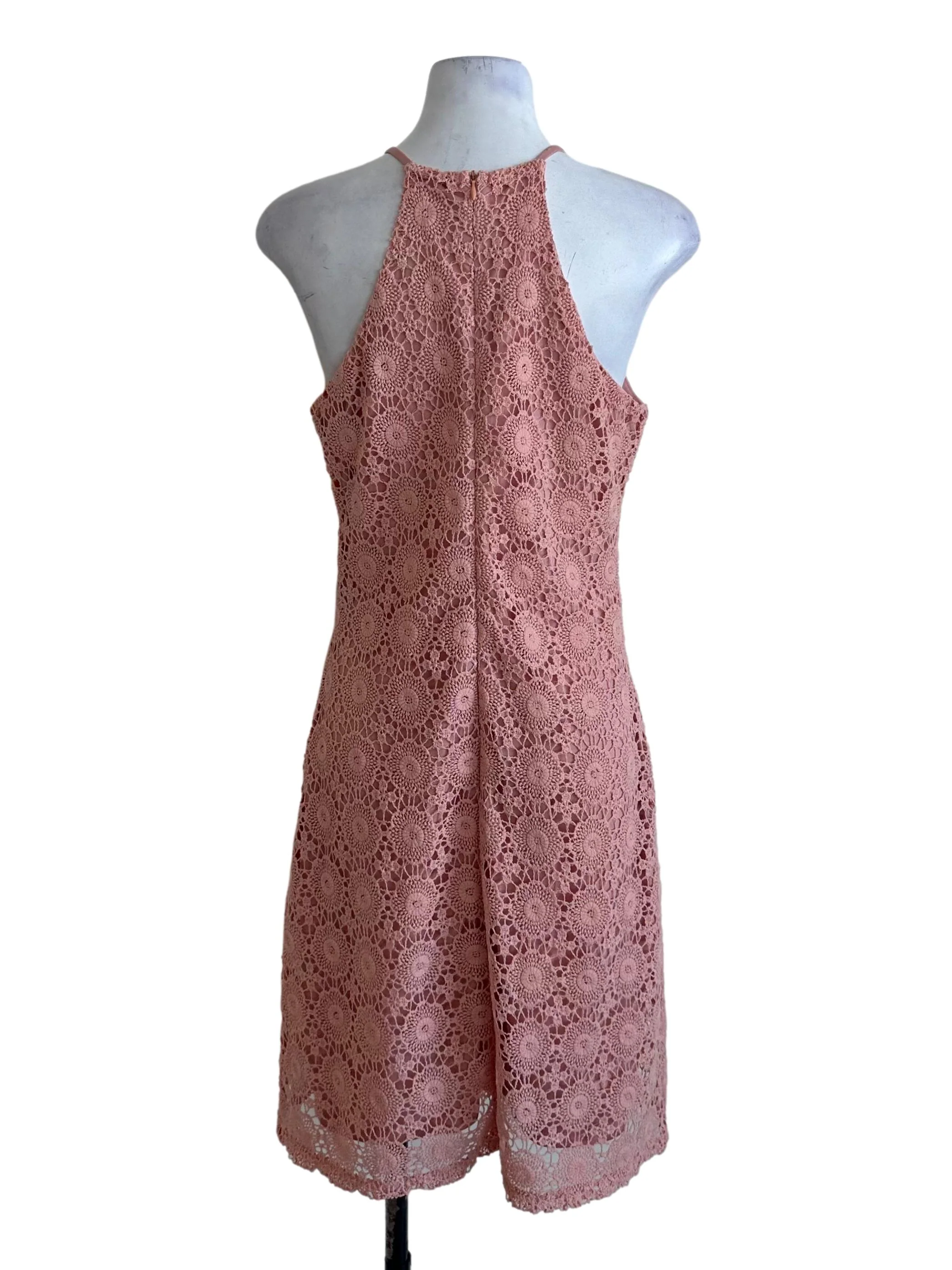 Dusty Pink Lace Halter Dress - Image 2
