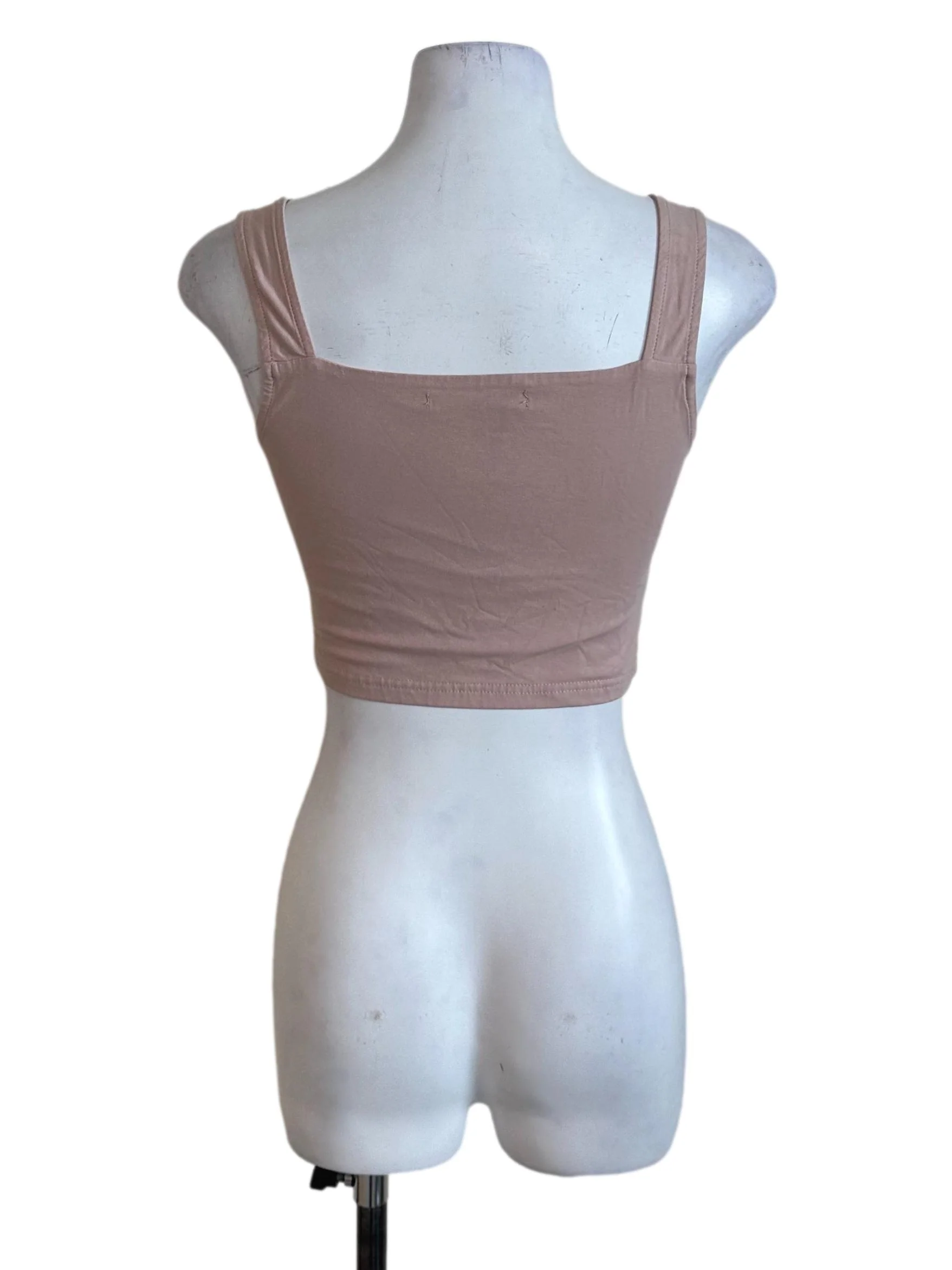 Dusty Pink Square Neck Crop Top - Image 2