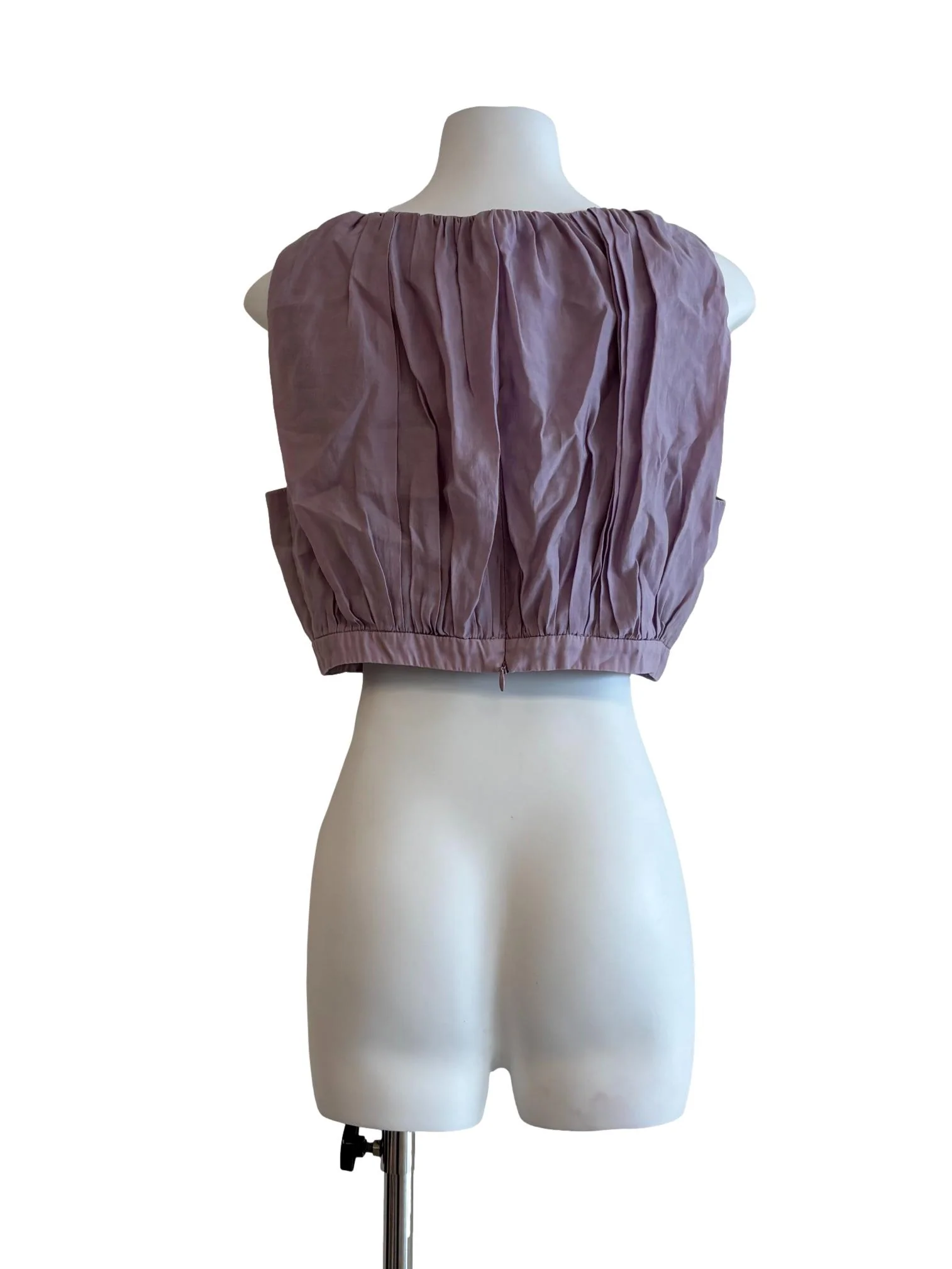 Dusty Rose Sleeveless Cotton Crop Top - Image 2