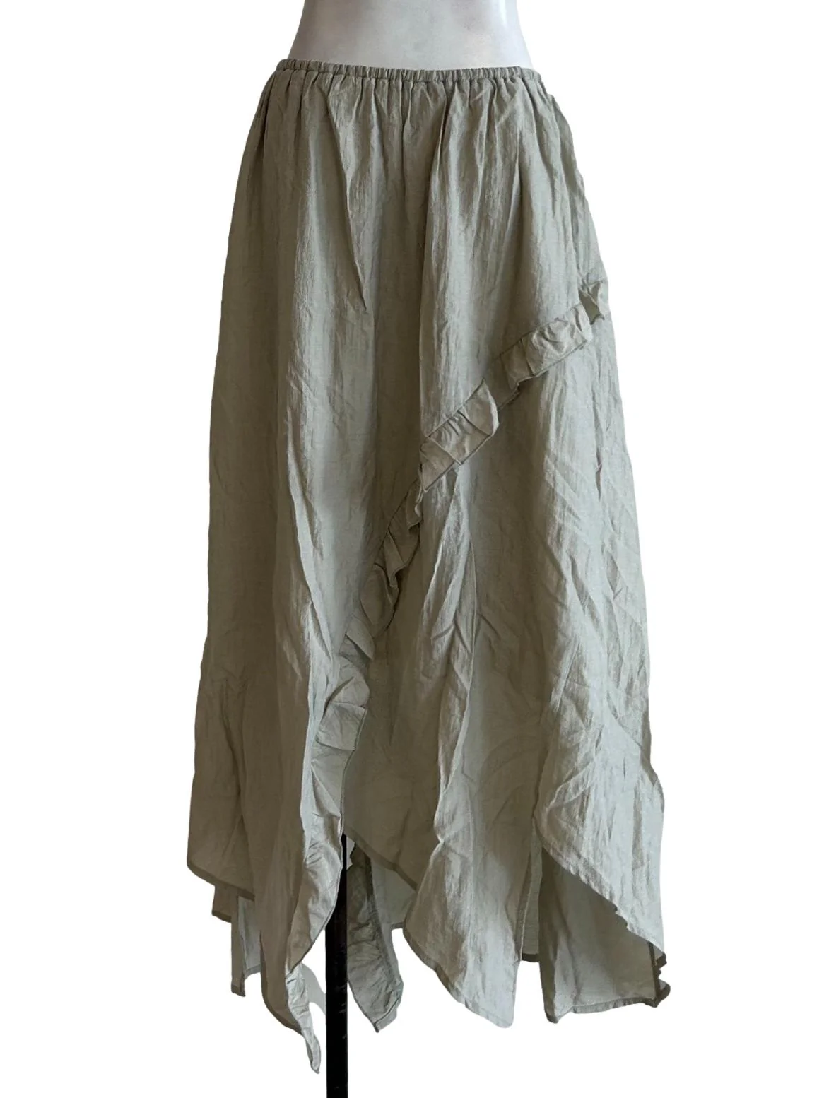 Dusty Sage Green Ruffle Skirt - Image 2