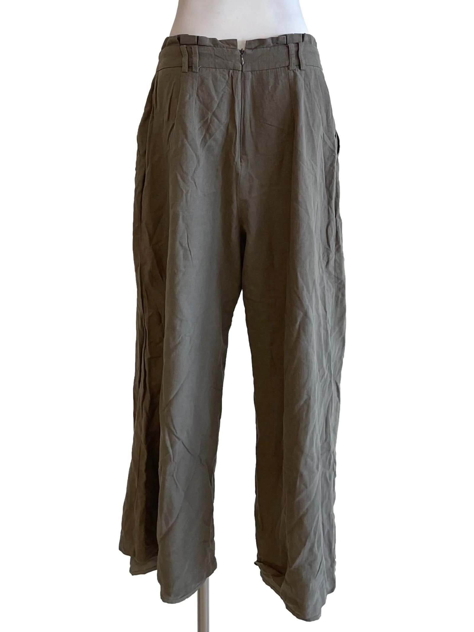 Dusty Sage Ruffled Wide Leg Pants - Image 2