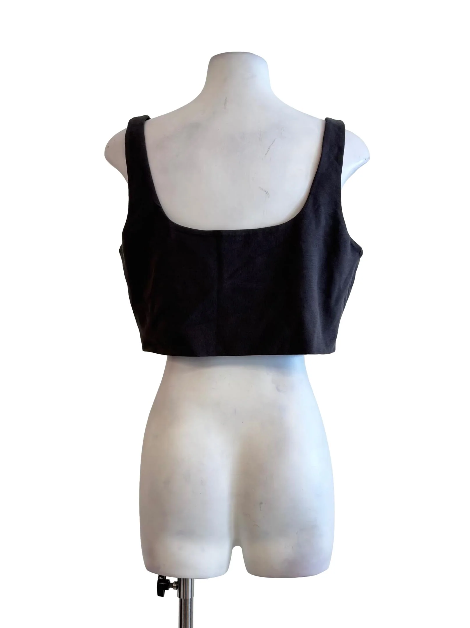 Ebony Black Square Neck Crop Top - Image 2
