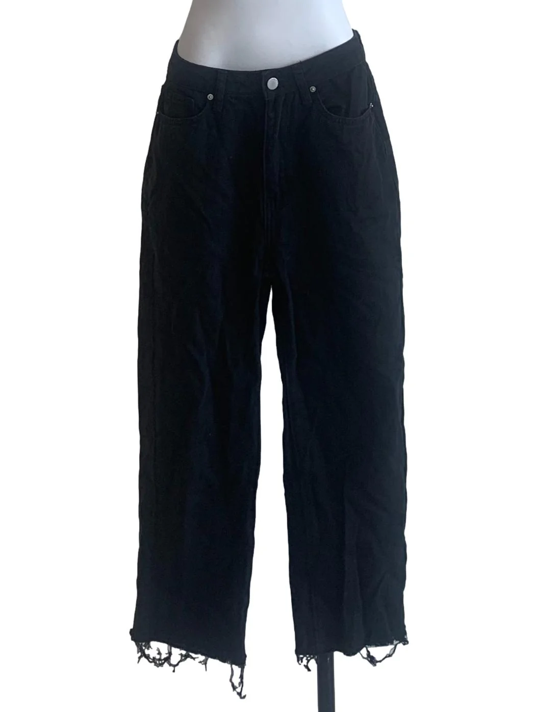 Ebony Black Raw Hem Jeans