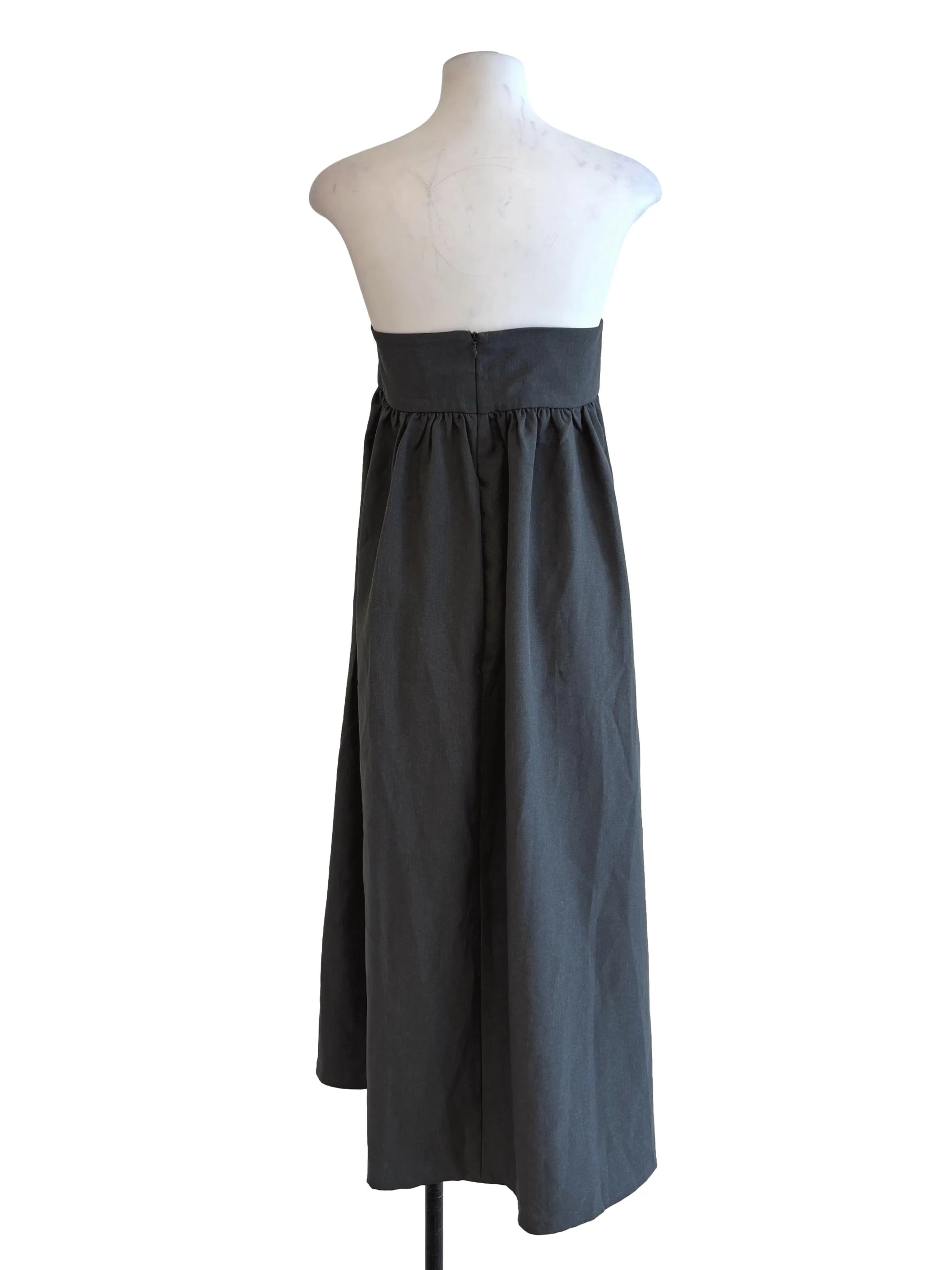 Ebony Grey Strapless Flare Dress - Image 2