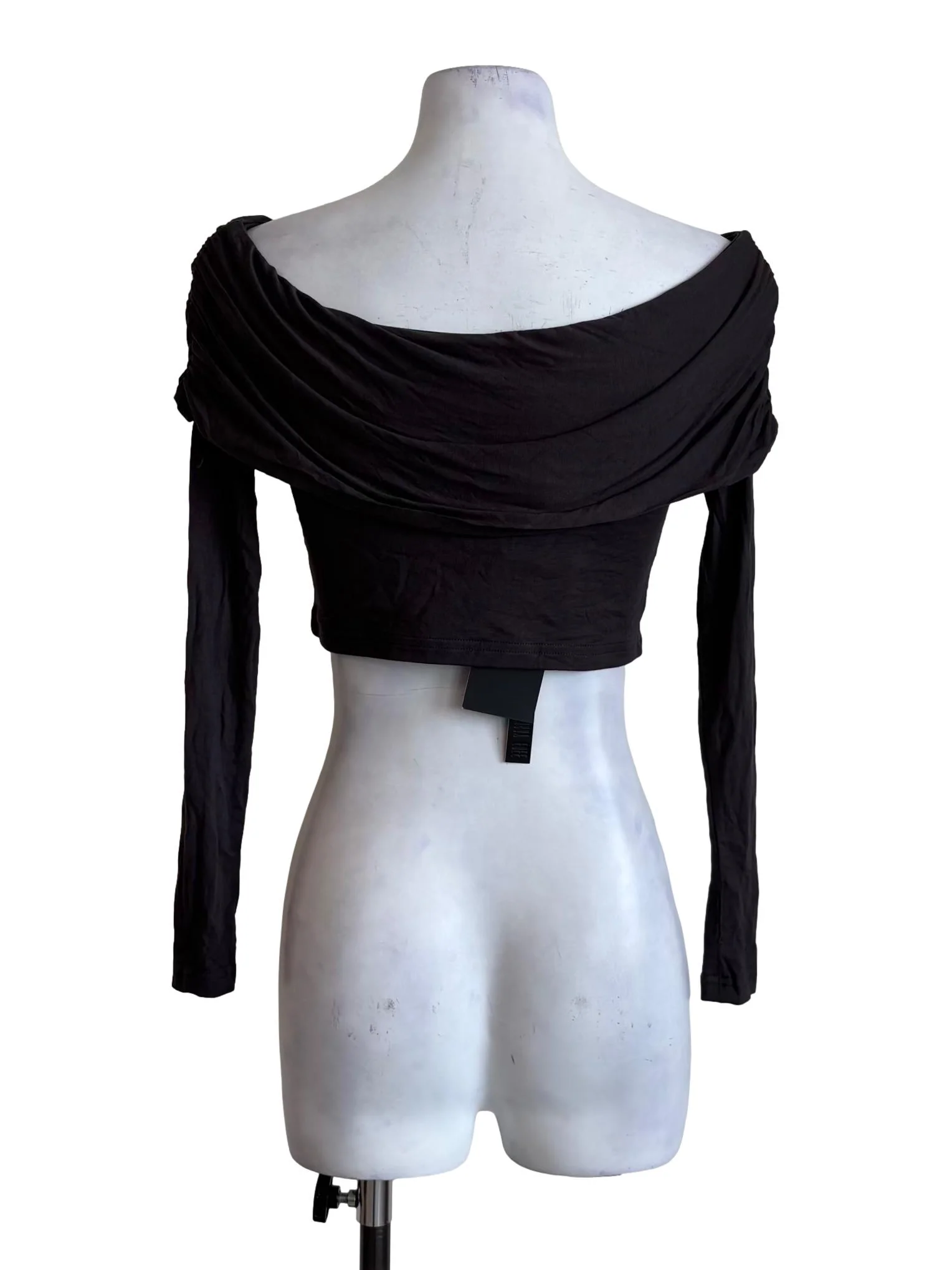 Ebony Off Shoulder Drape Top YHF - Image 2