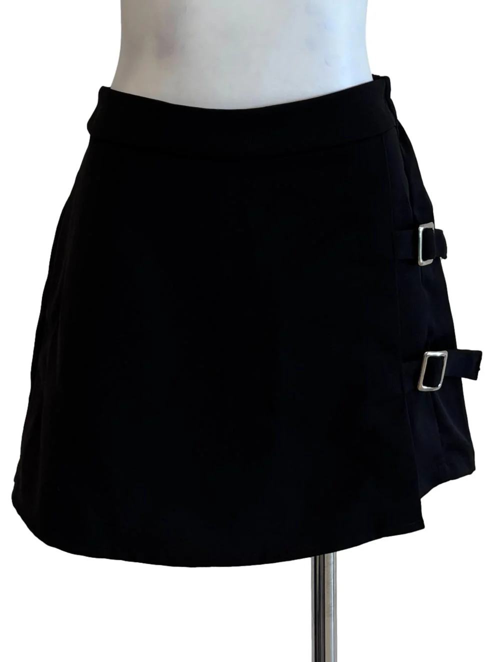 Jet Black Buckle Skort